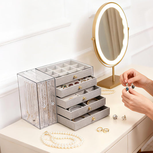 Greenfeather Organizador de joyas y almacenamiento con 7 cajones ex...