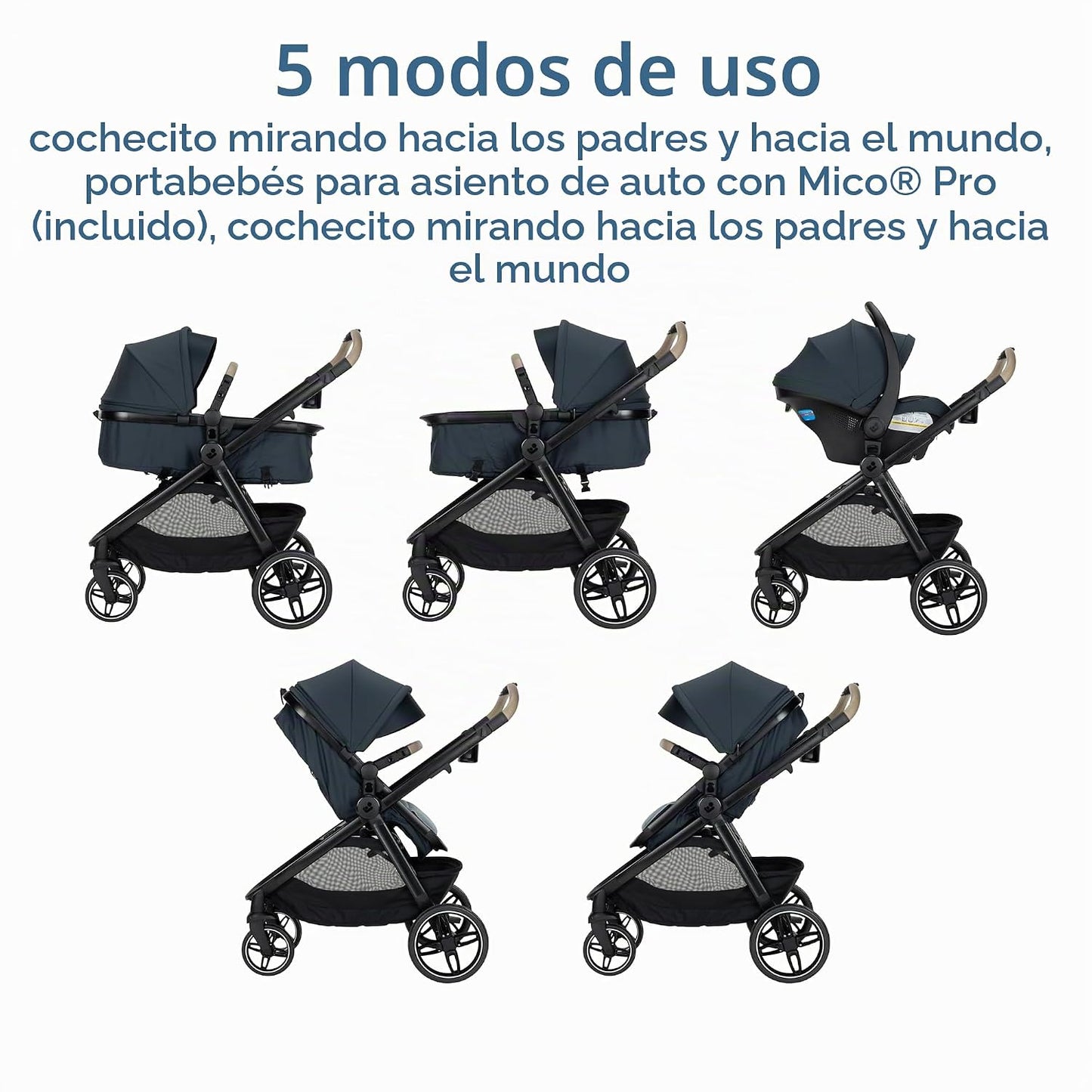 Maxi-Cosi Zelia Pro - Sistema de viaje 5 en 1 con asiento de automó...
