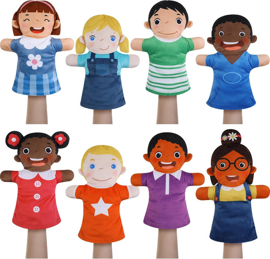 Poen Juego de 8 Títeres de Mano para Niños Títeres de Mano Multicul...