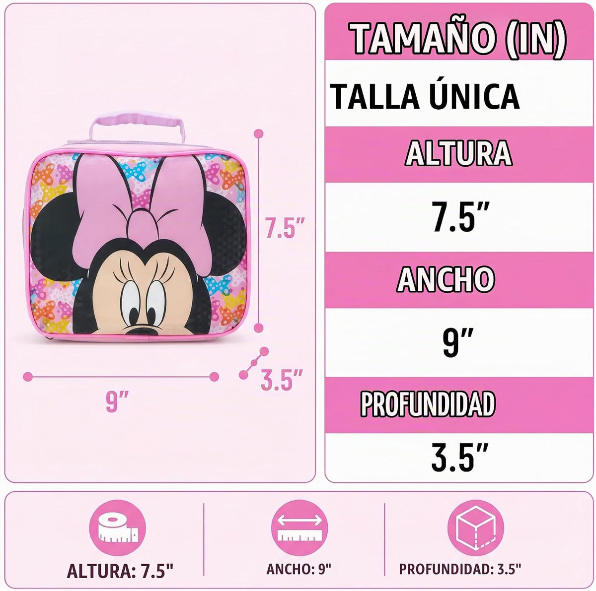 Fast Forward Minnie Mouse - Bolsa de almuerzo aislada para niños pa...