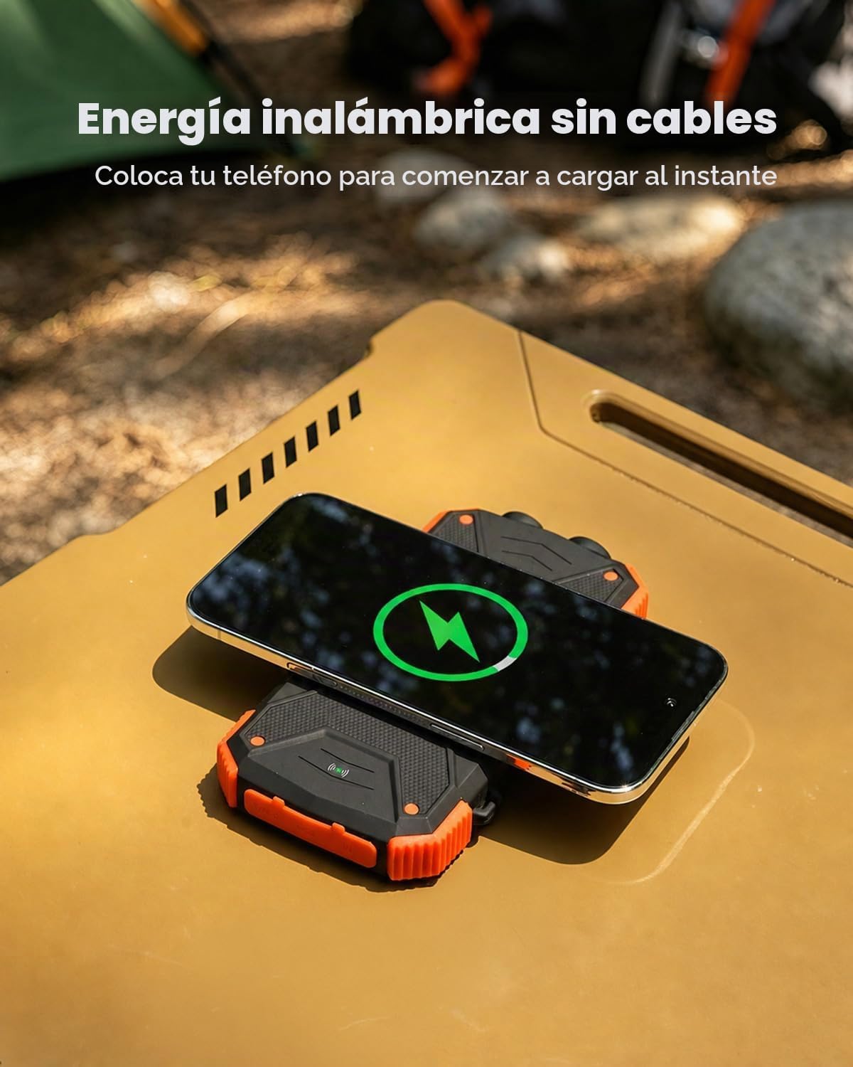 Blavor - Paquete de batería externa solar, cargador inalámbrico Qi...