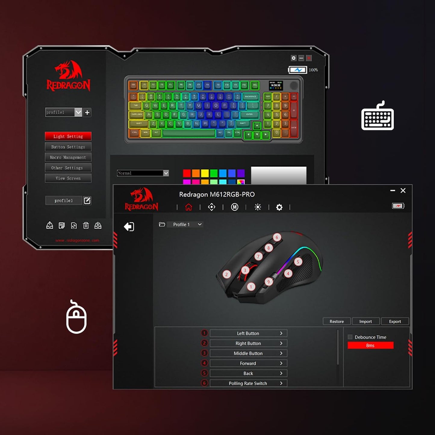 Redragon K719 PRO - Combo de teclado y mouse para juegos de anime,...