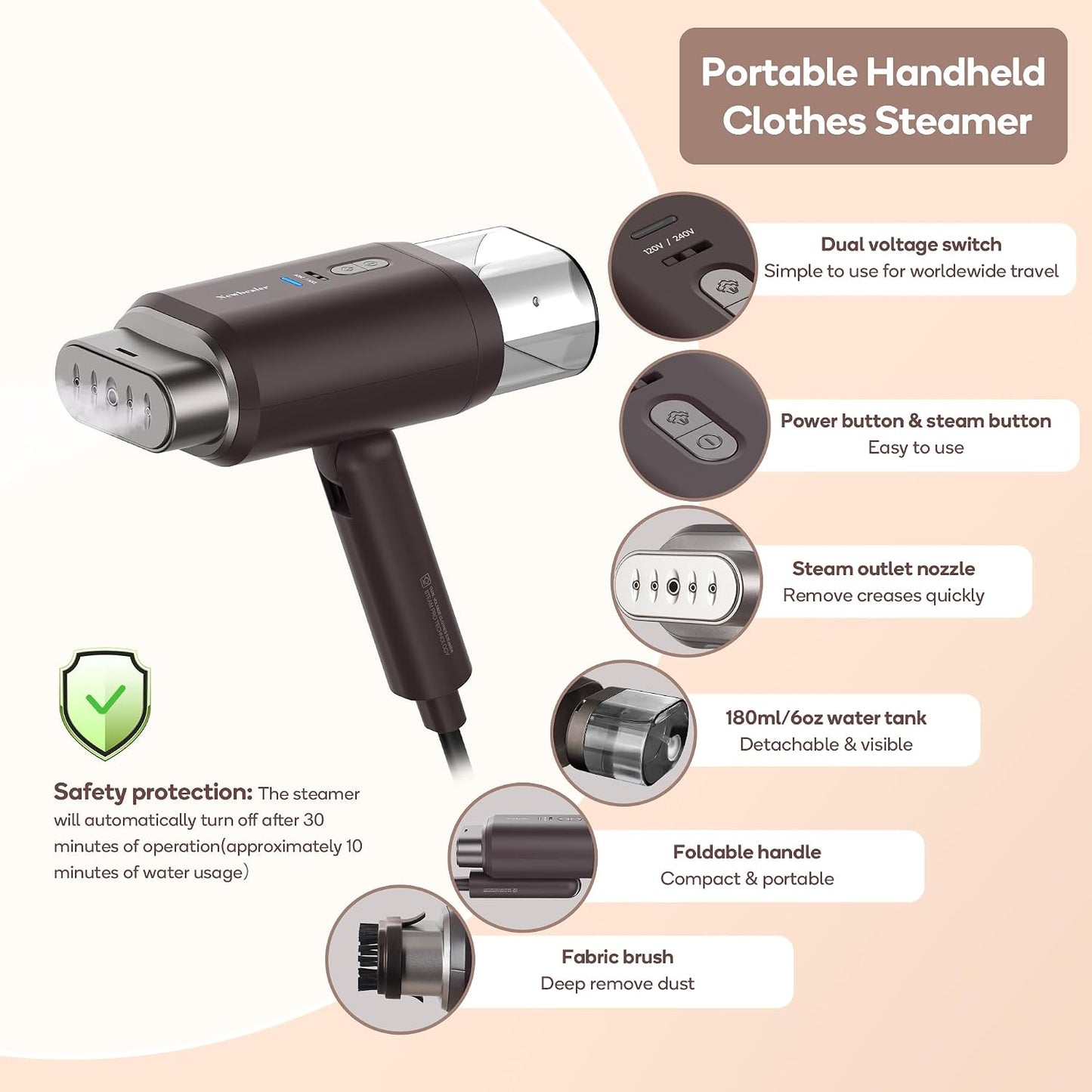 Newbealer Vaporizador Pro Business Travel de 1200 W, doble voltaje,...