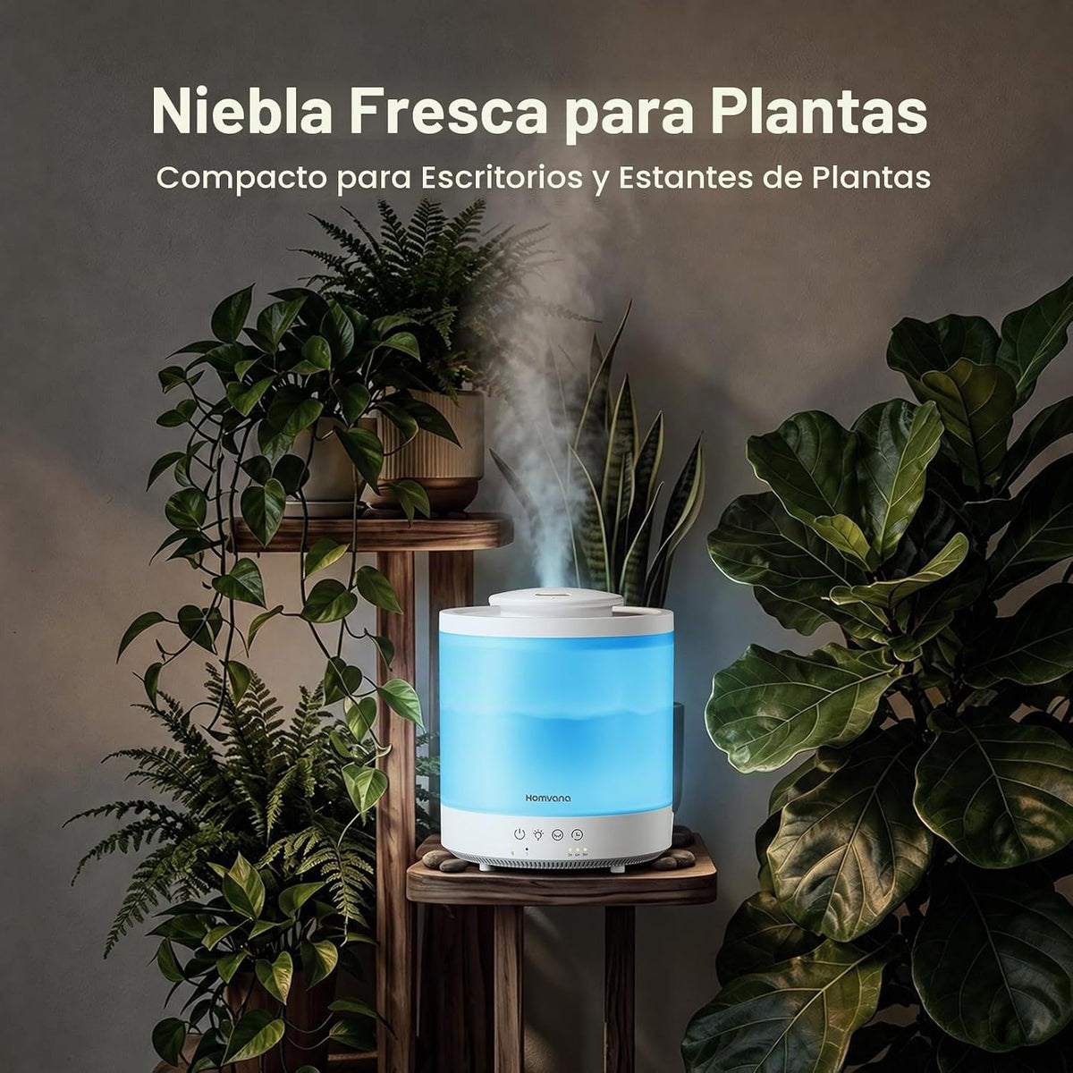 Homvana Humidificadores pequeños para recámara - 2 paquetes de 1.5L...