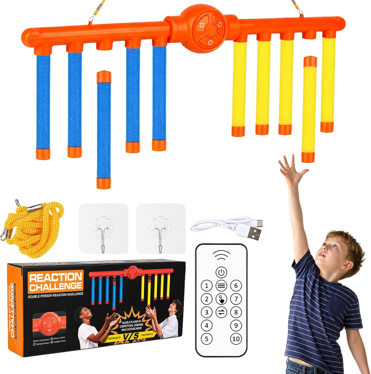 Reflex Drop Sticks Challenge Game - 3 velocidades ajustables, jugue...