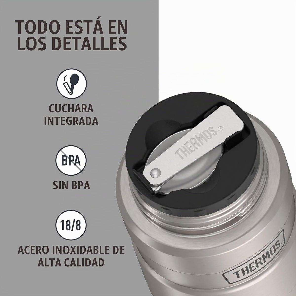 THERMOS Stainless King - Tarro de alimentos aislado al vacío con cu...