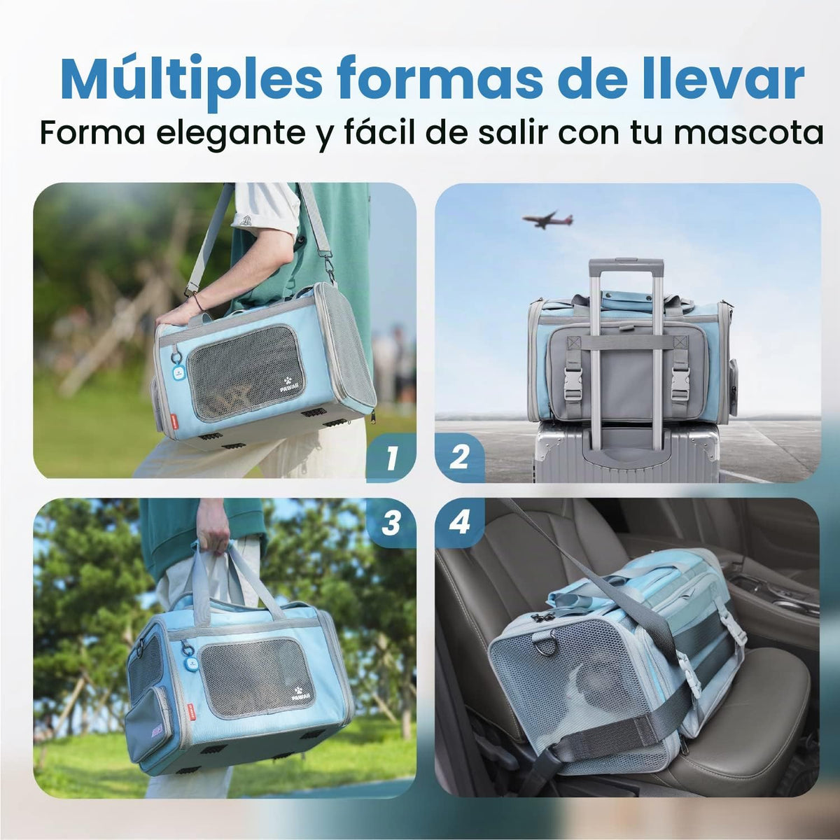 Pawaii Transportador de Mascotas Aprobado por Aerolínea para Gatos,...