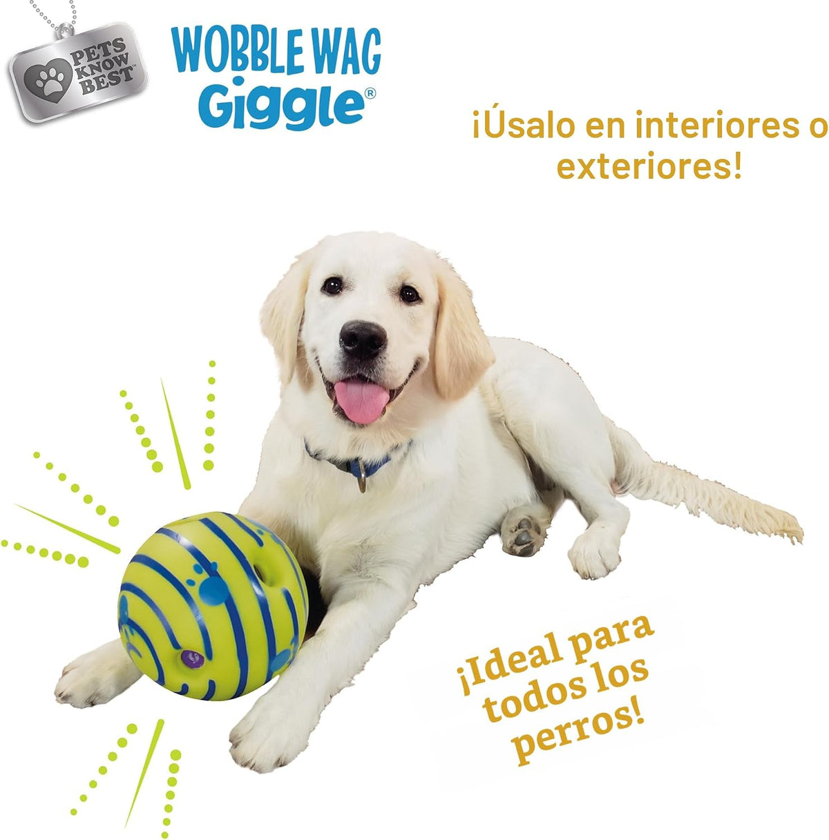 Perro de juguete, Wobble WAG Giggle Balón, M, Verde