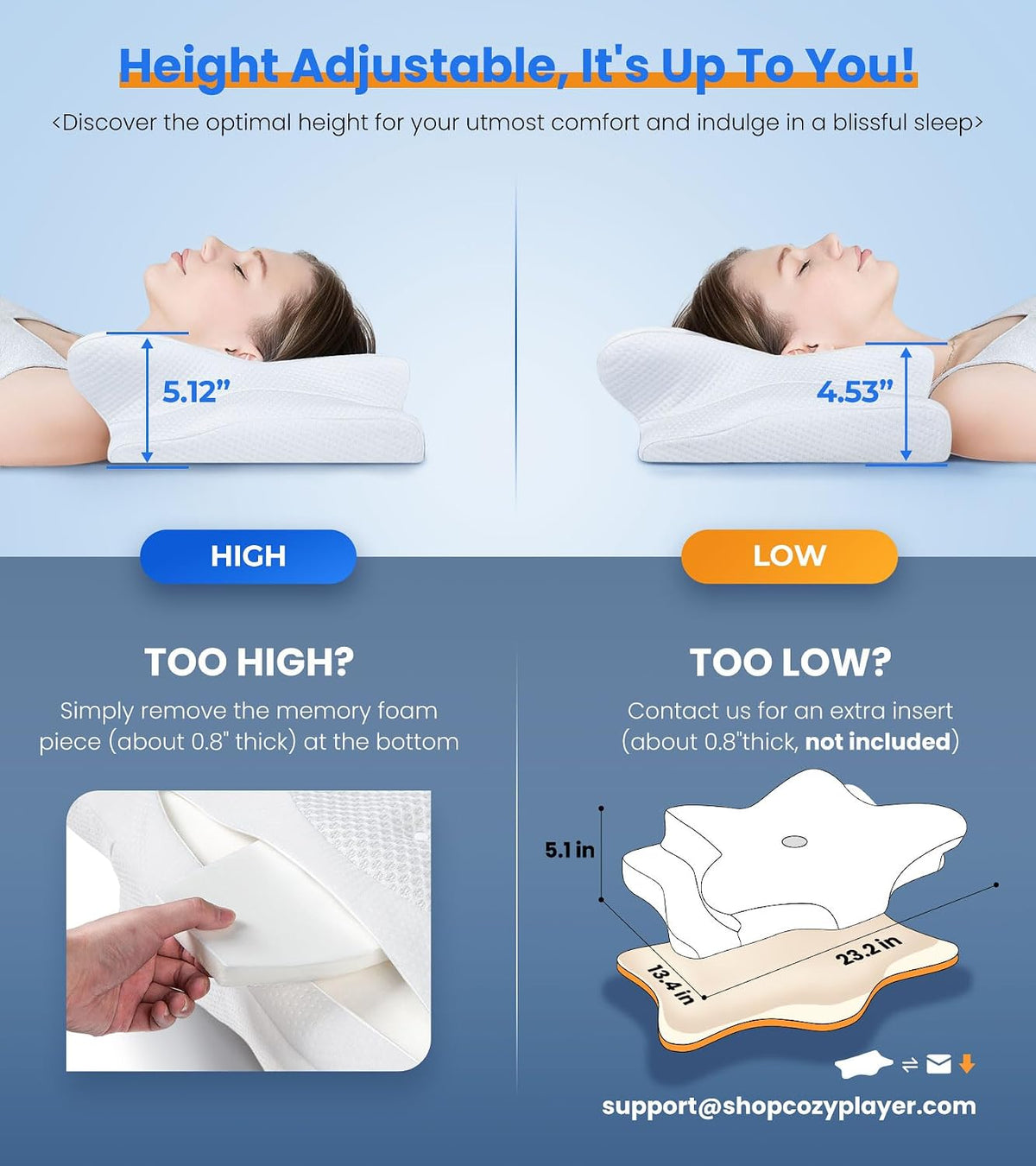 Almohada refrescante de alivio ultra del dolor para soporte del cue...