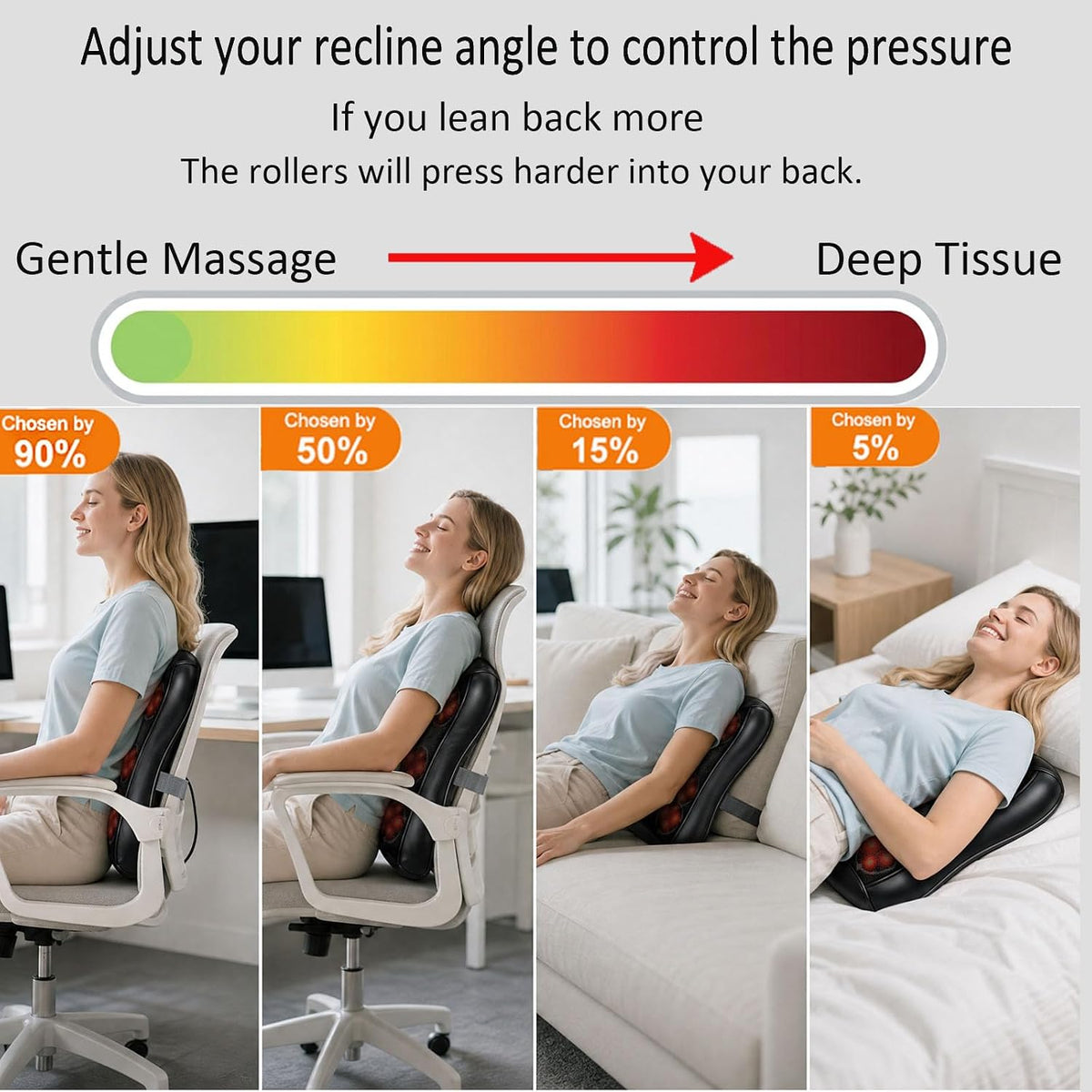 Masajeador de espalda Shiatsu con calor: Masajeador de espalda comp...