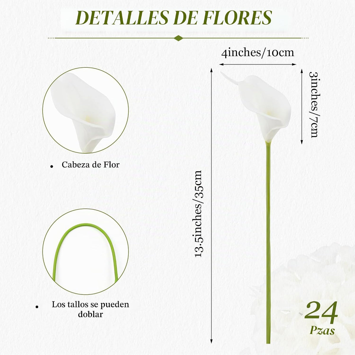 Sahoottie 24 piezas de flores de lirio de agua artificiales blancas...