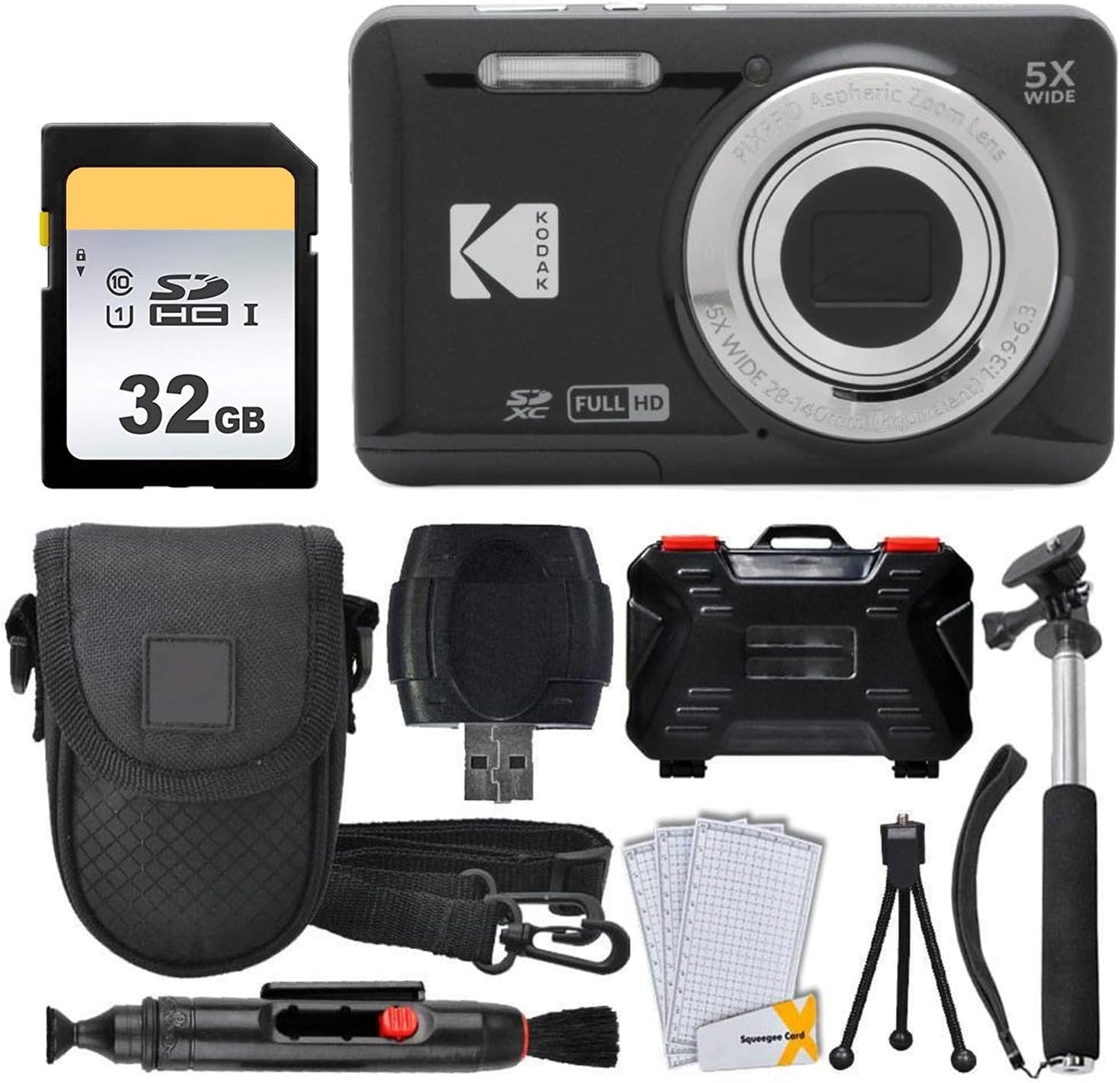 Kodak PIXPRO FZ55 - Cámara digital (negro) + Tarjeta de memoria de...