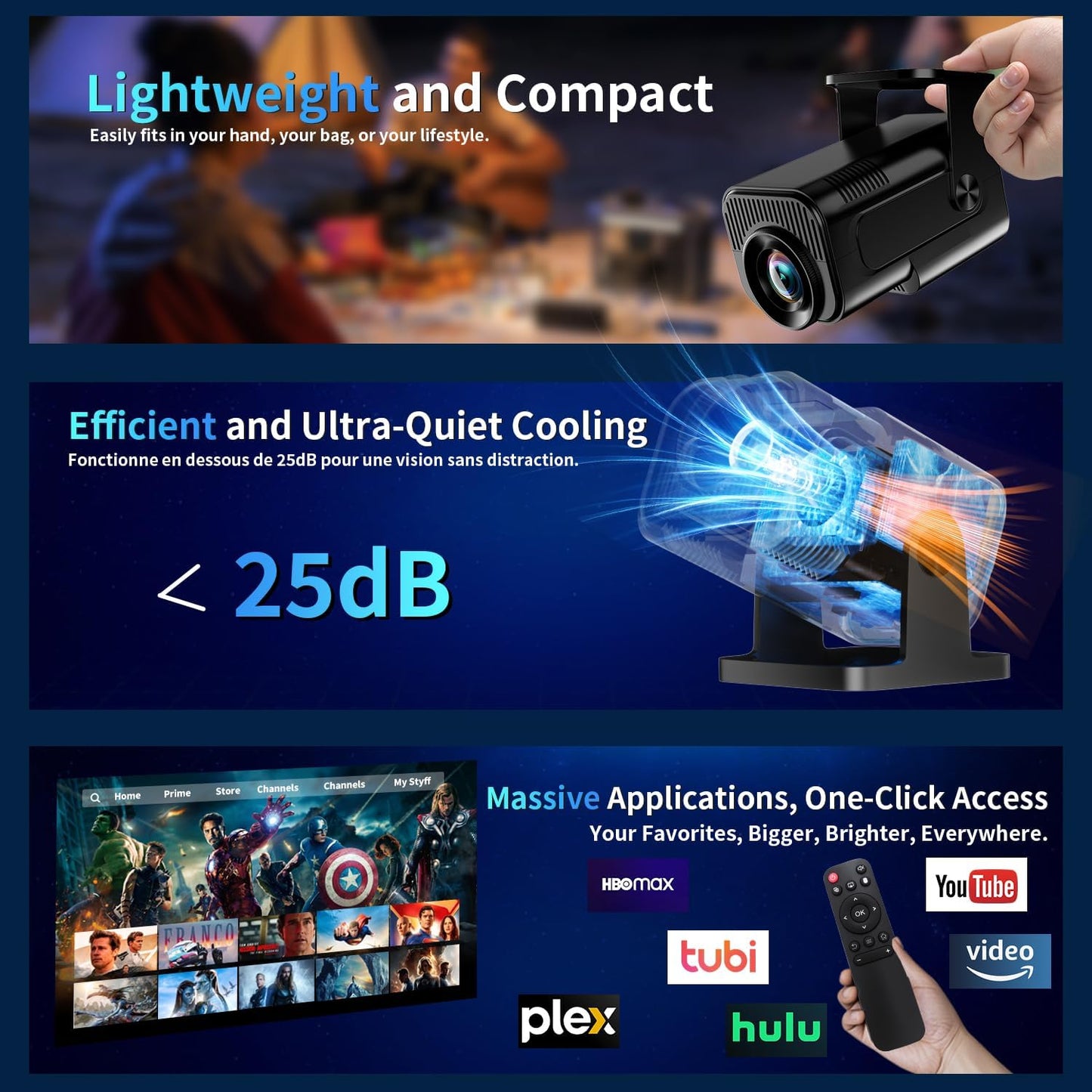 [Proyector 2026 actualizado] Mini proyector compatible con 4K 1080P...