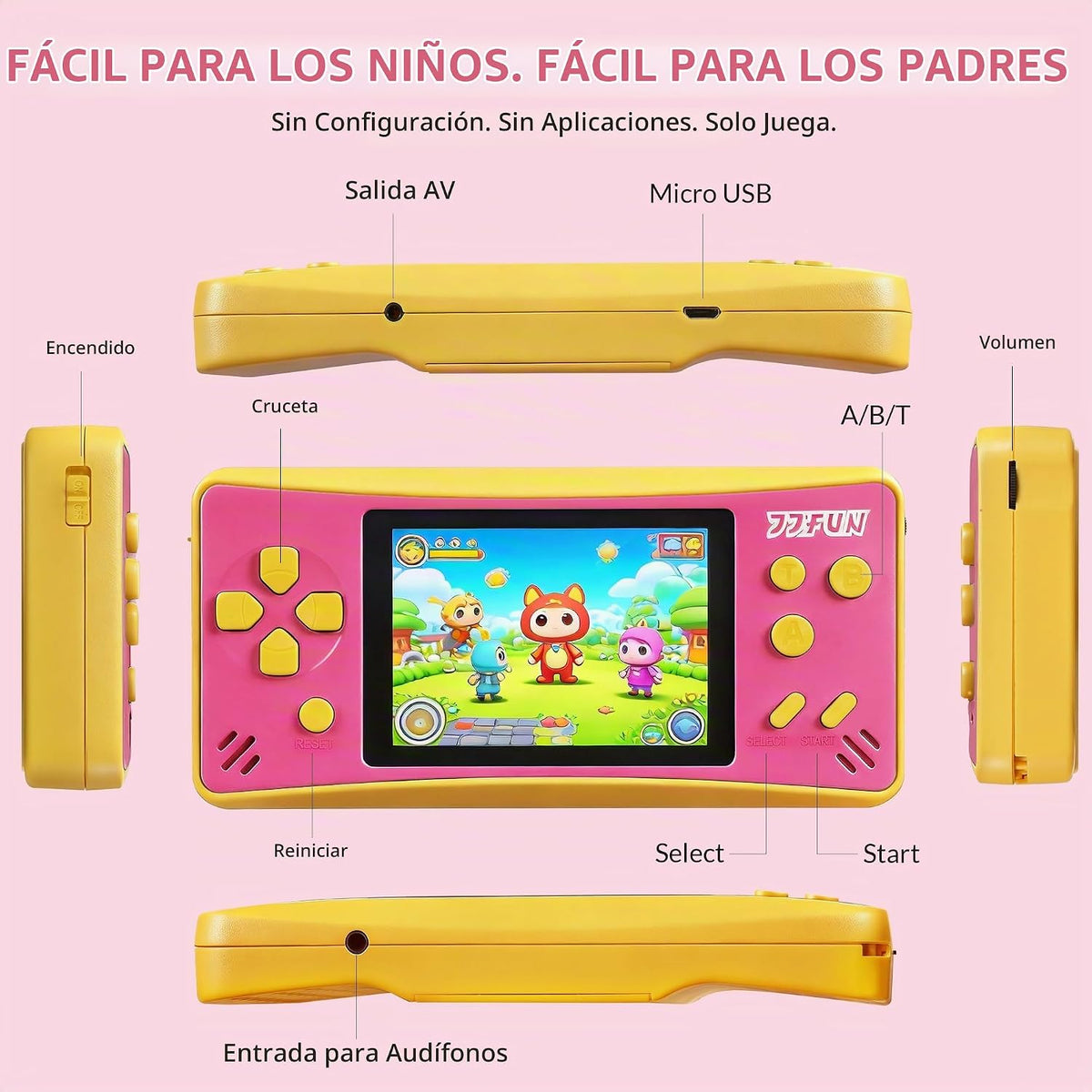 168 Reproductor de videojuegos incorporado Plug &amp; Play de mano...