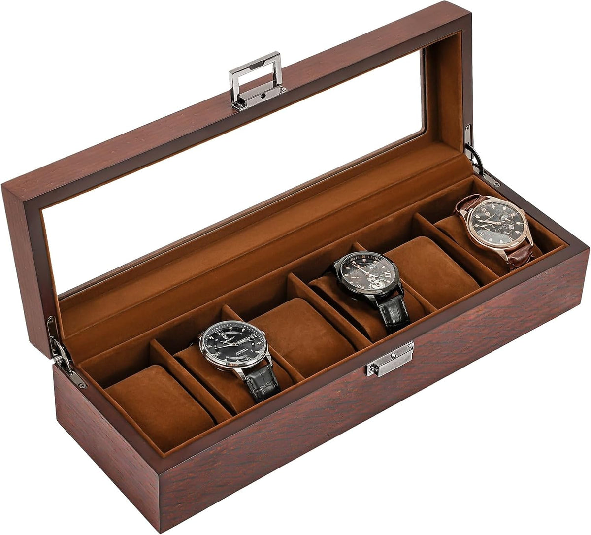 Caja de reloj de madera ProCase para hombres, organizador de caja d...