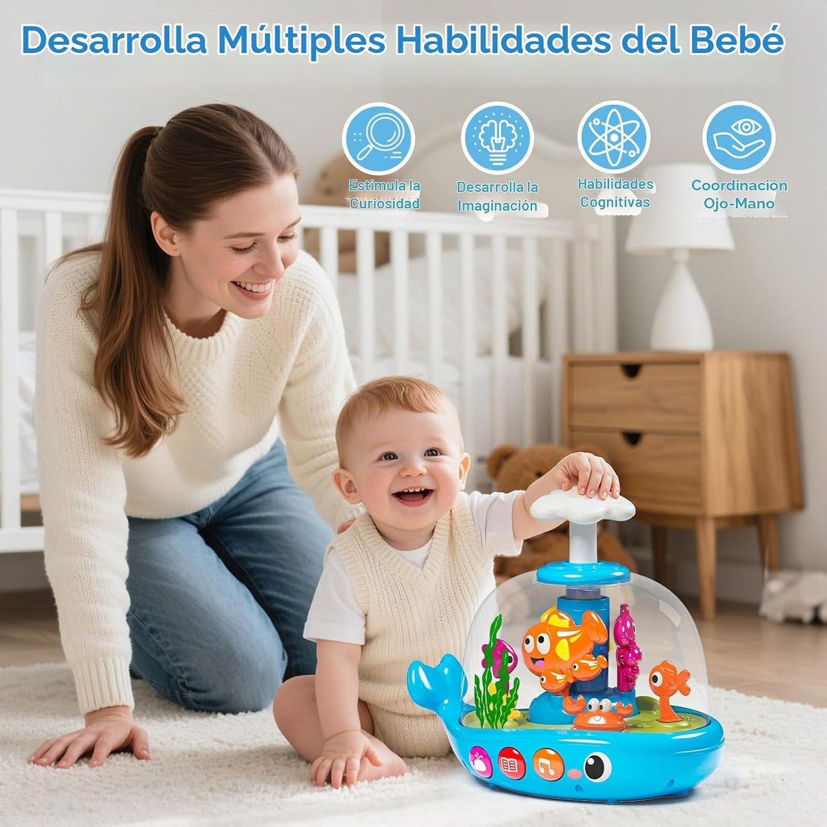 Juguetes para bebés de 6 a 12 meses, juguetes para bebés que presio...
