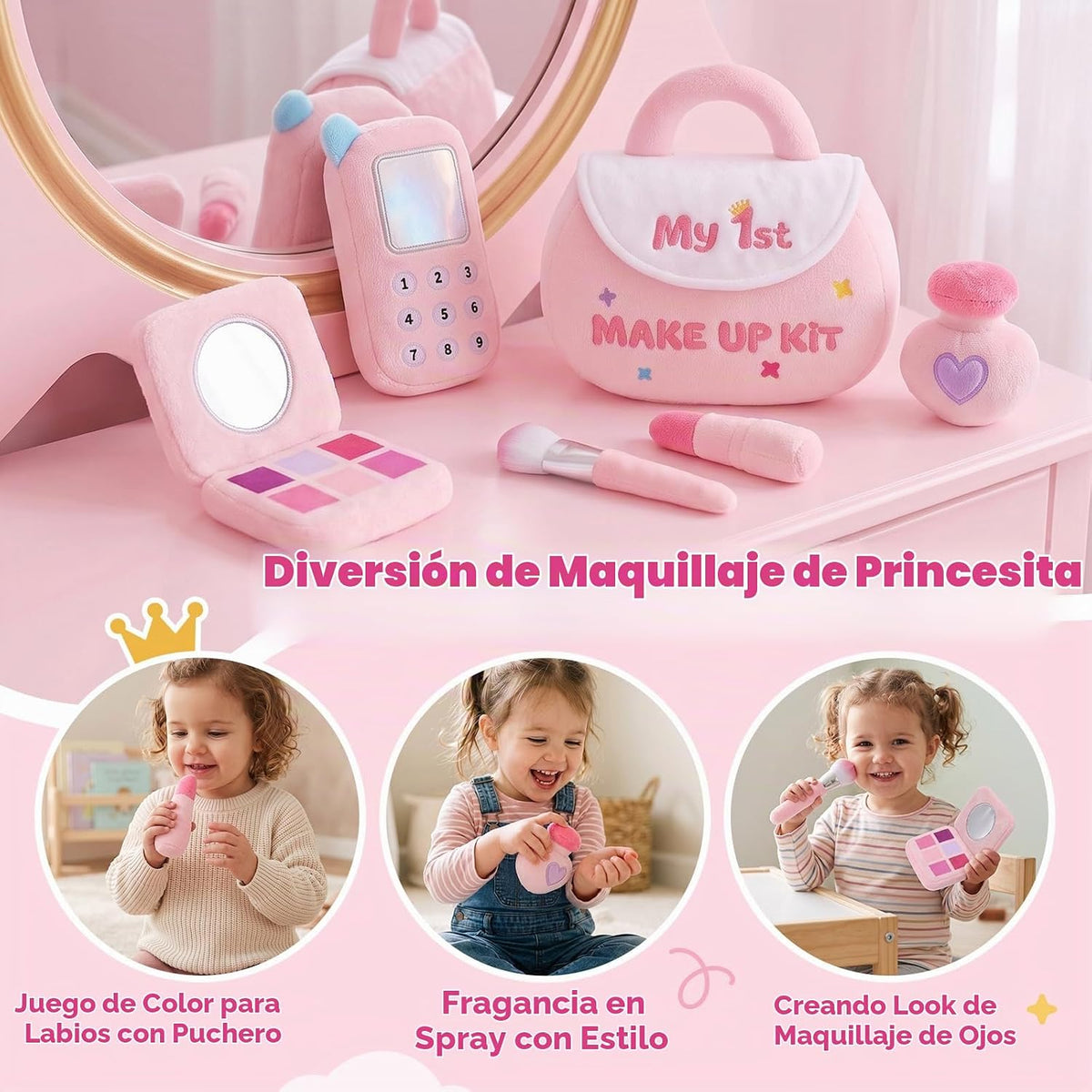HOMQYTE My 1st Purse Juego de peluche para bebés niñas, niños peque...