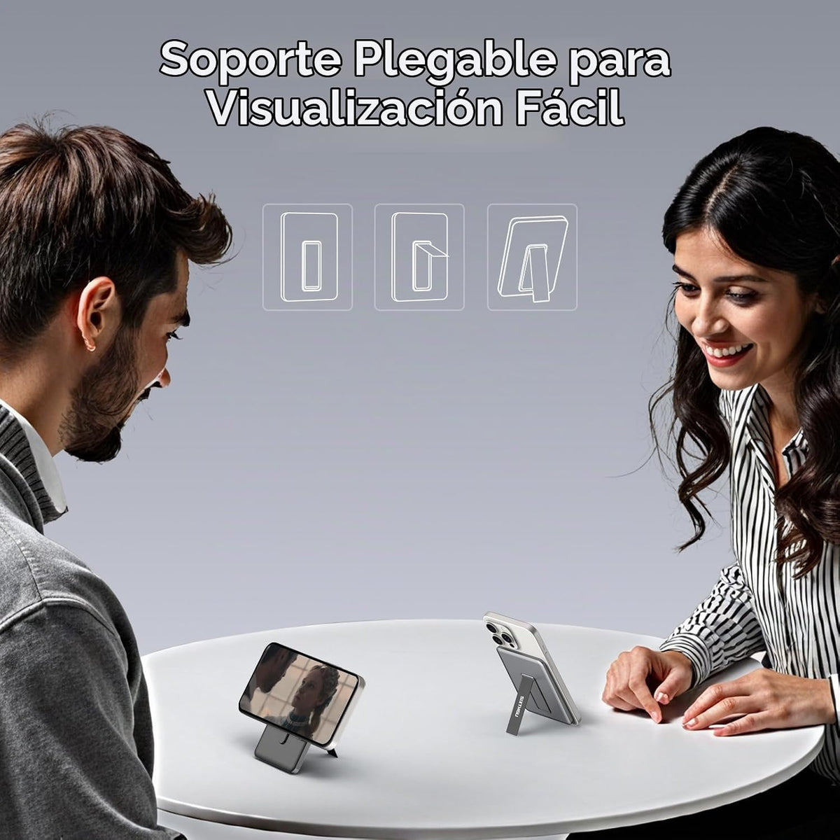 SIXTHGU Cargador portátil magnético delgado con soporte, cargador d...