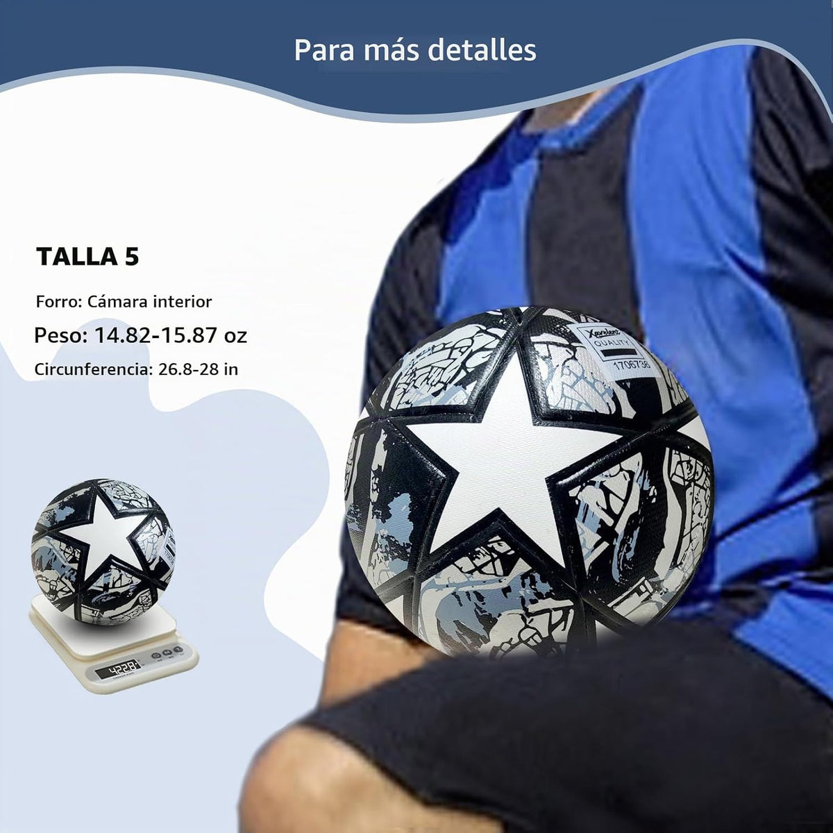 XAVOLENT Balón de fútbol profesional Tamaño 5,4 | Pelota de entrena...