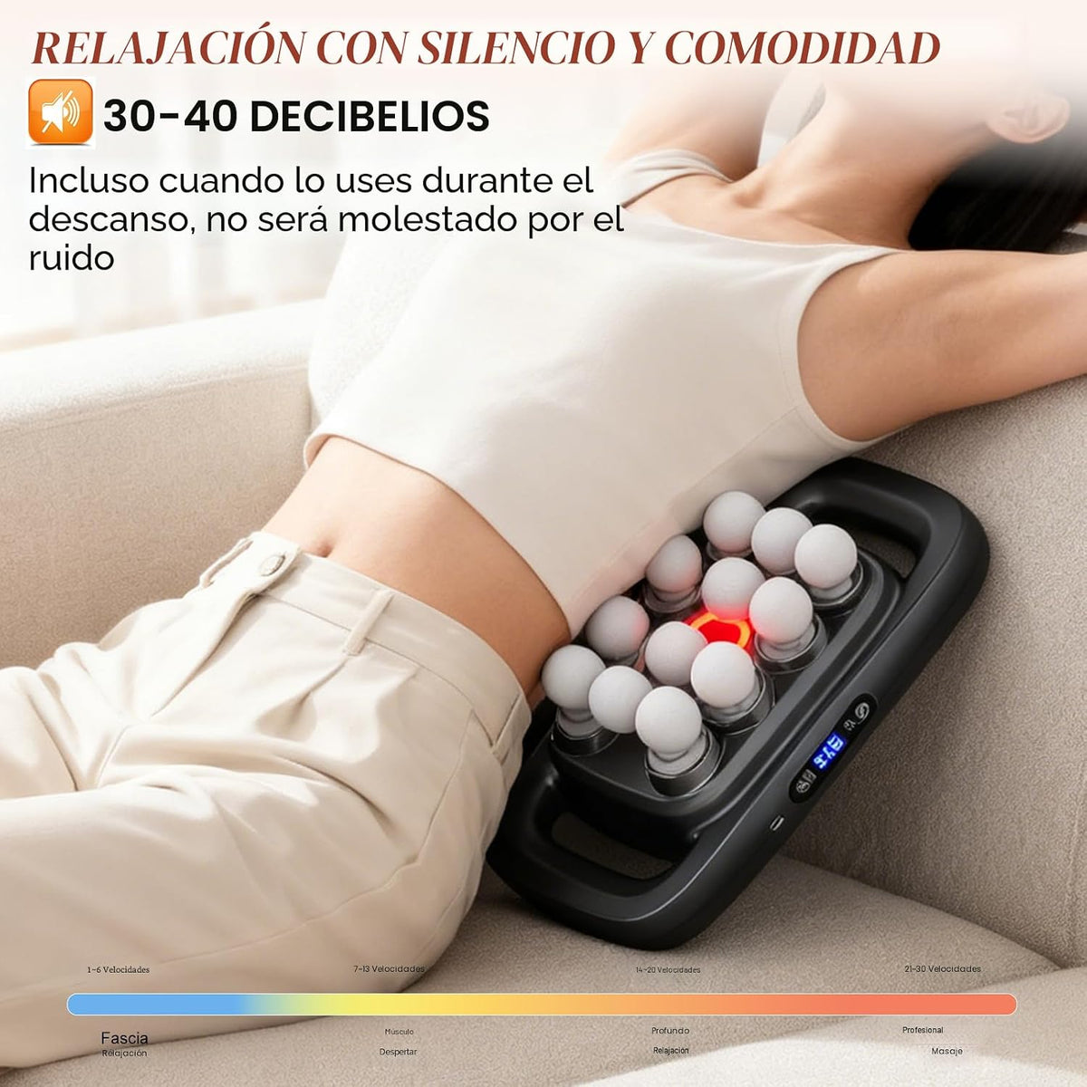 Jaxiuk Masajeador de espalda de tejido profundo de 16 cabezas para...