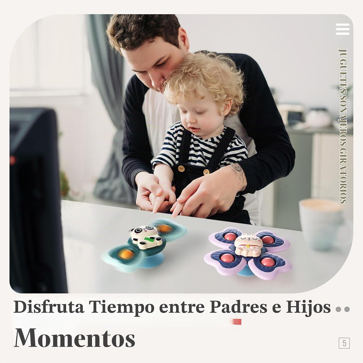 ALASOU Juguetes de viaje en avión con ventosa giratoria para niño d...
