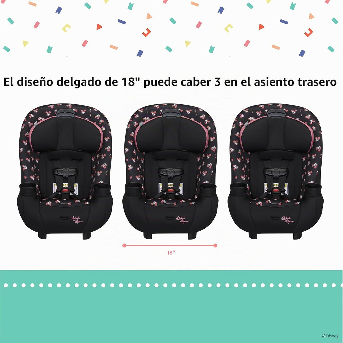Disney Baby Ellaris - Asiento convertible 3 en 1 para automóvil, di...