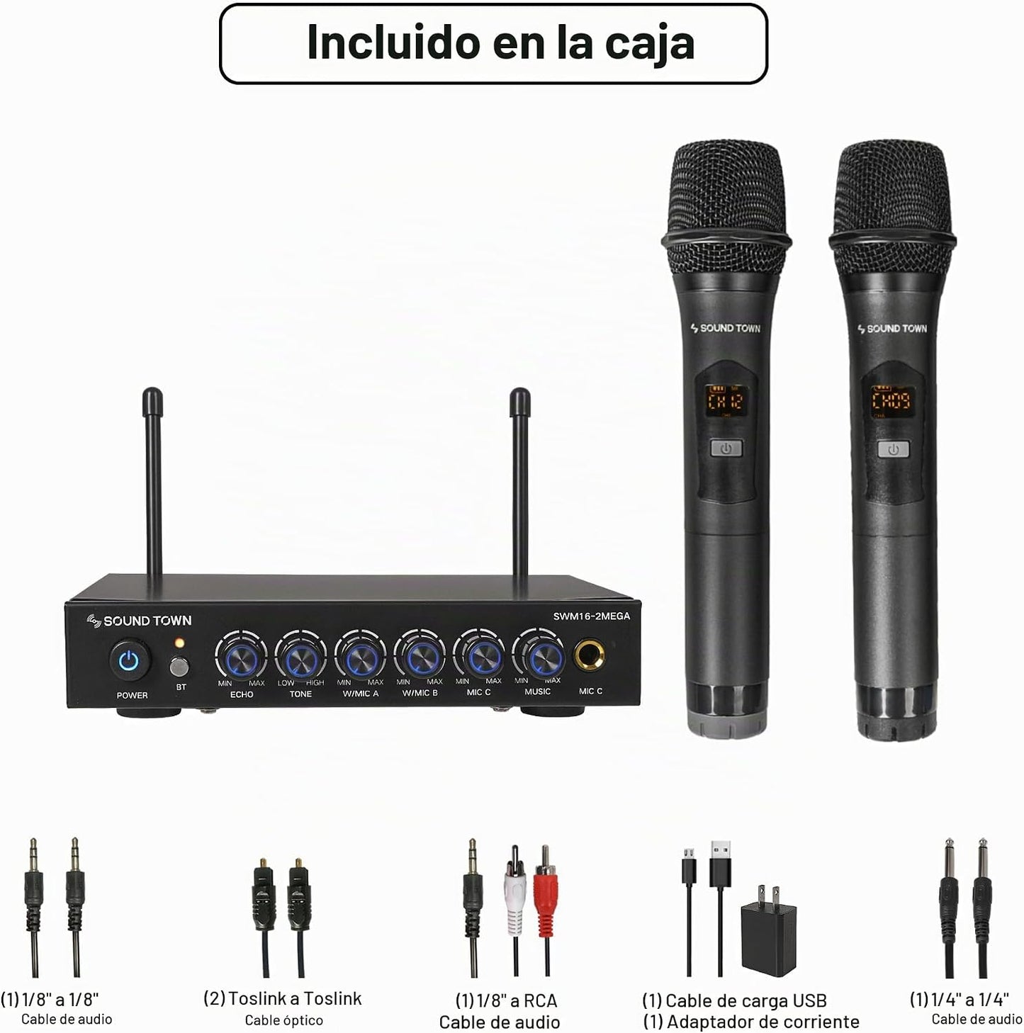 Sound Town Sistema Mezclador de Karaoke con Micrófono Inalámbrico d...