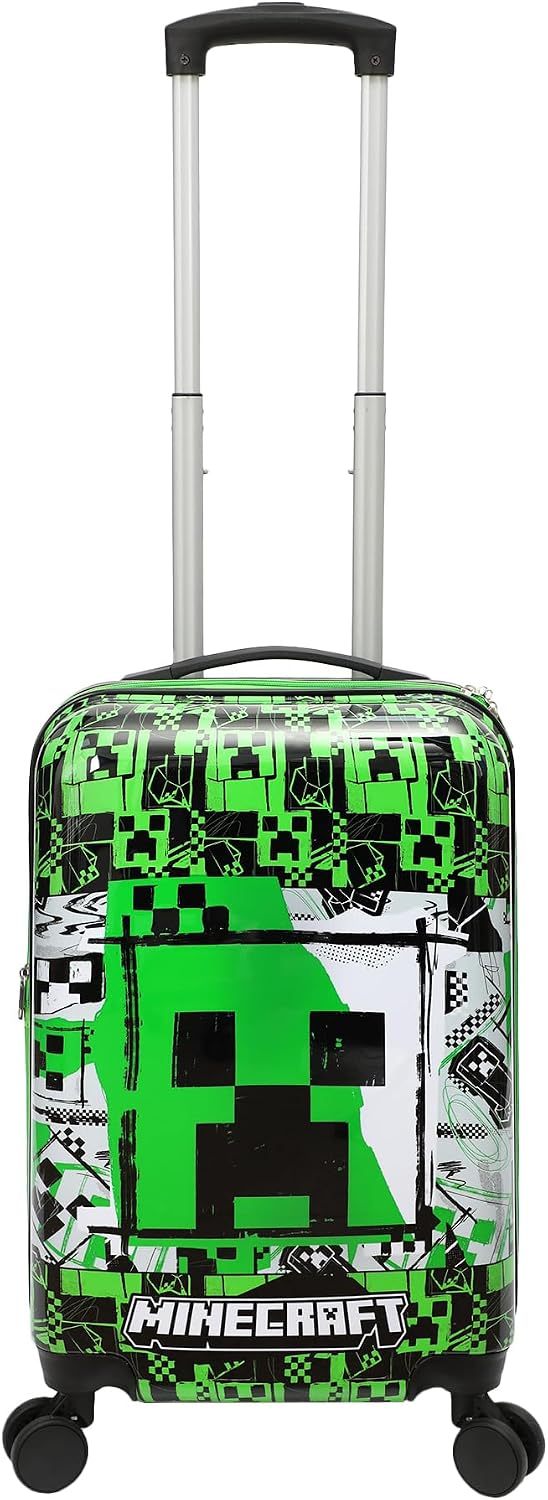 Bioworld Minecraft Creeper - Maleta de mano de 20 pulgadas con rued...
