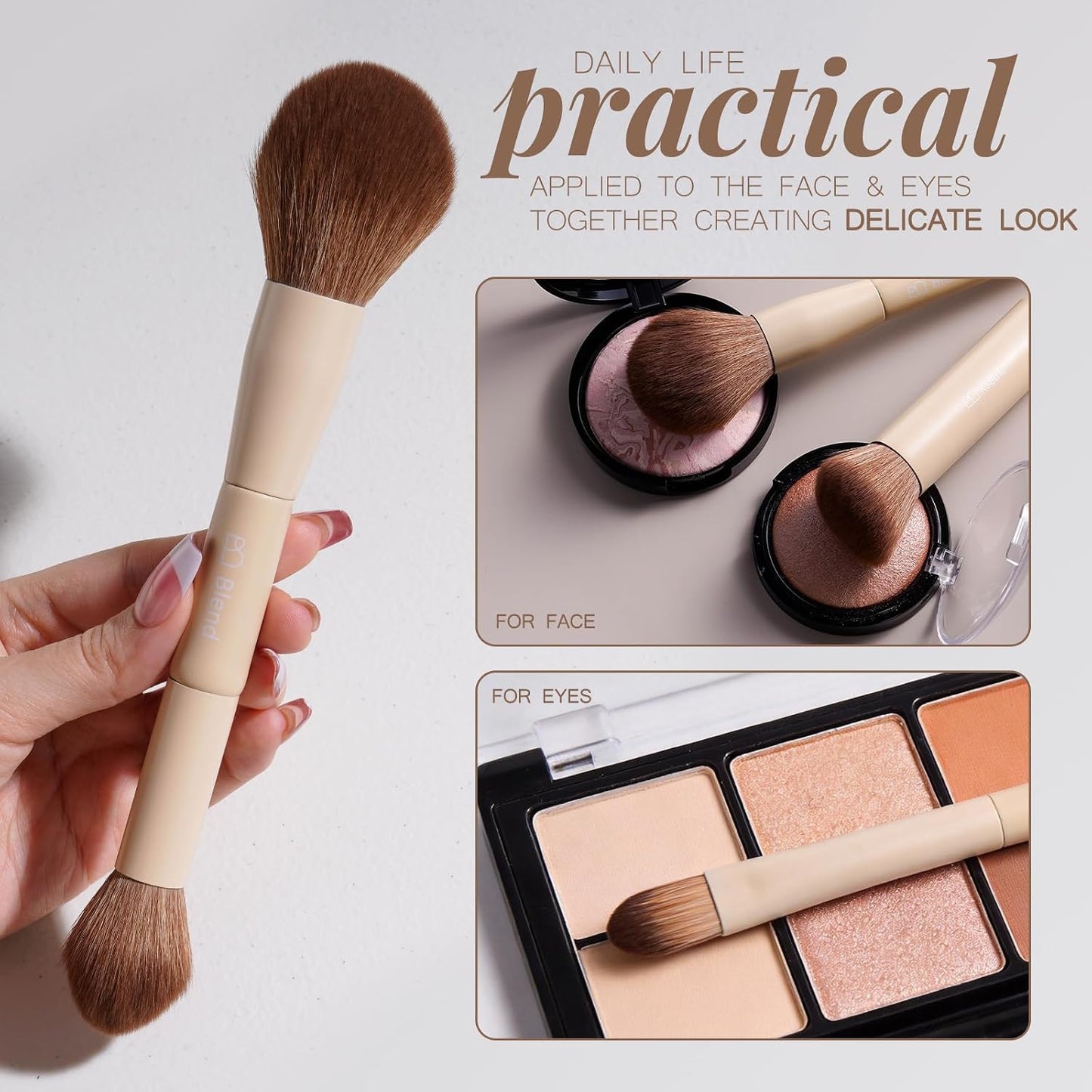 Brochas de maquillaje profesionales BS-MALL con estuche de viaje \u...