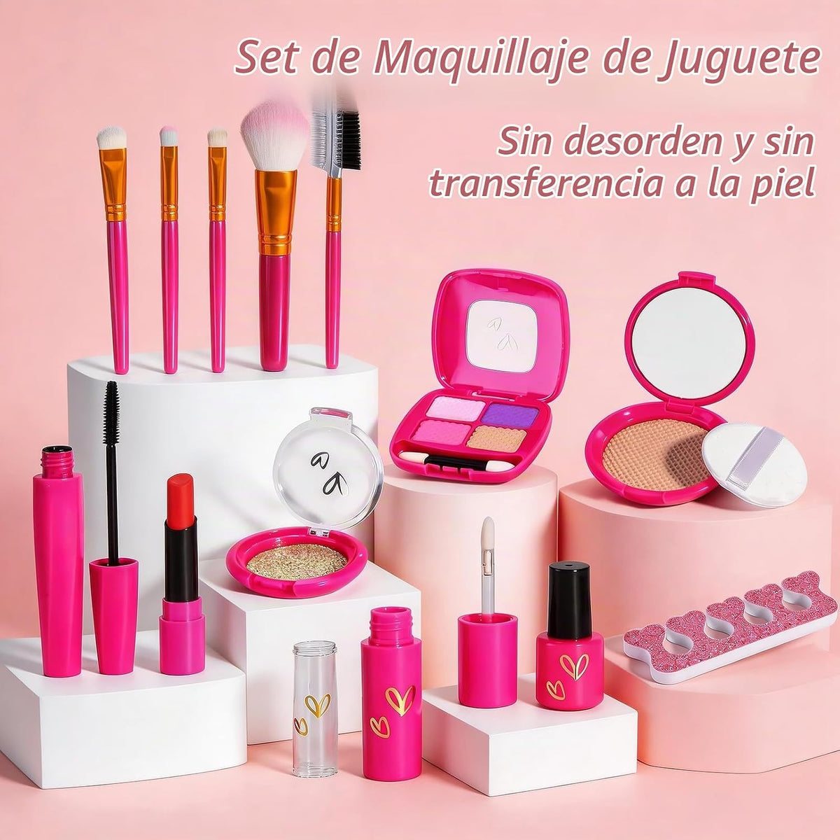 Kit de maquillaje para niñas pequeñas, juego de maquillaje para niñ...