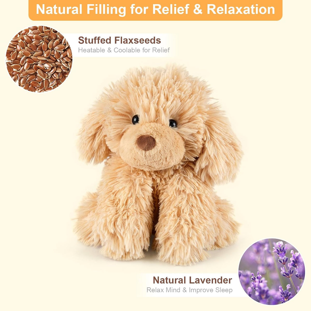 Peluche de Golden Retriever Calentable SuzziPals, Animal de Peluche...