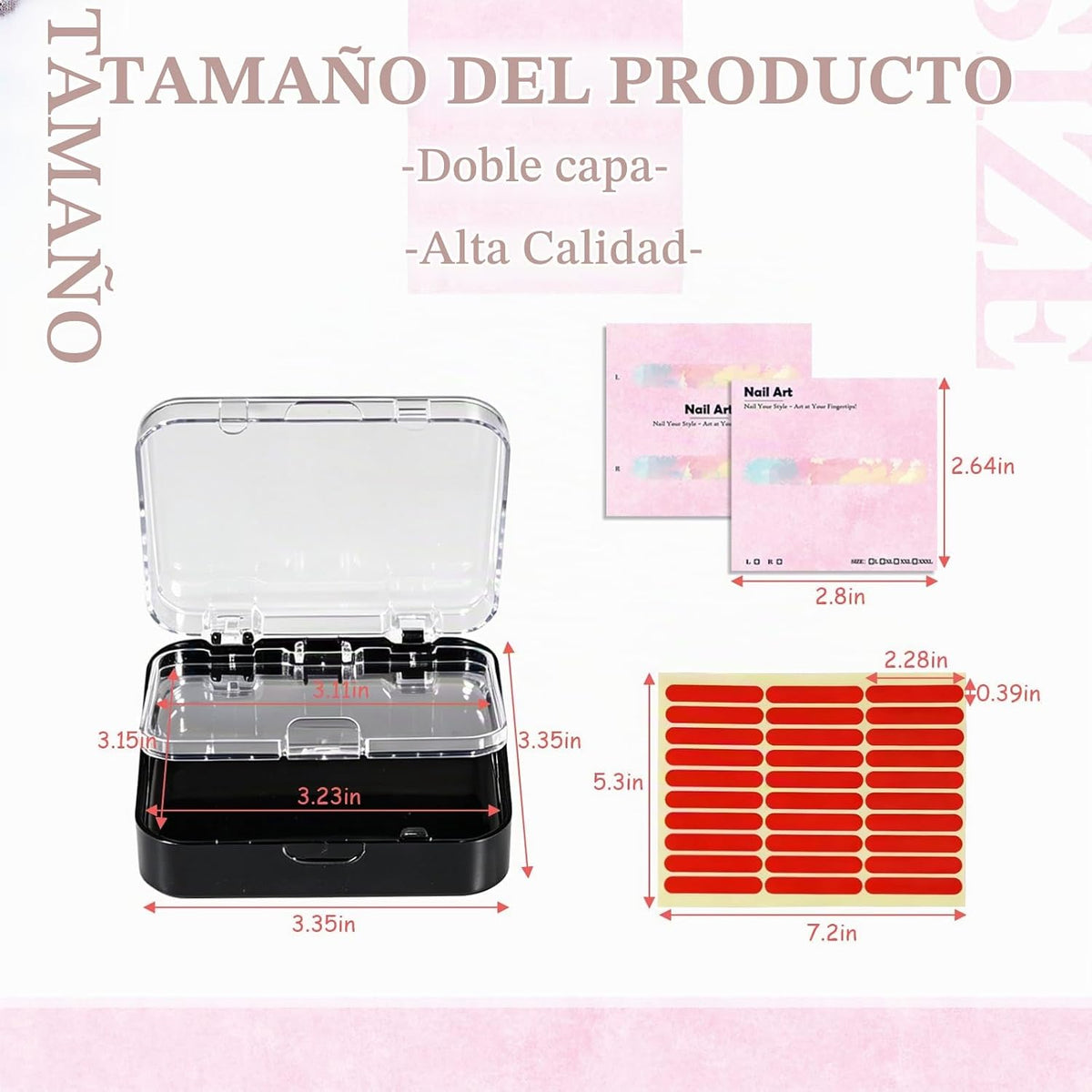 Juego de caja de embalaje de uñas a presión de 12 piezas (negro, 12...