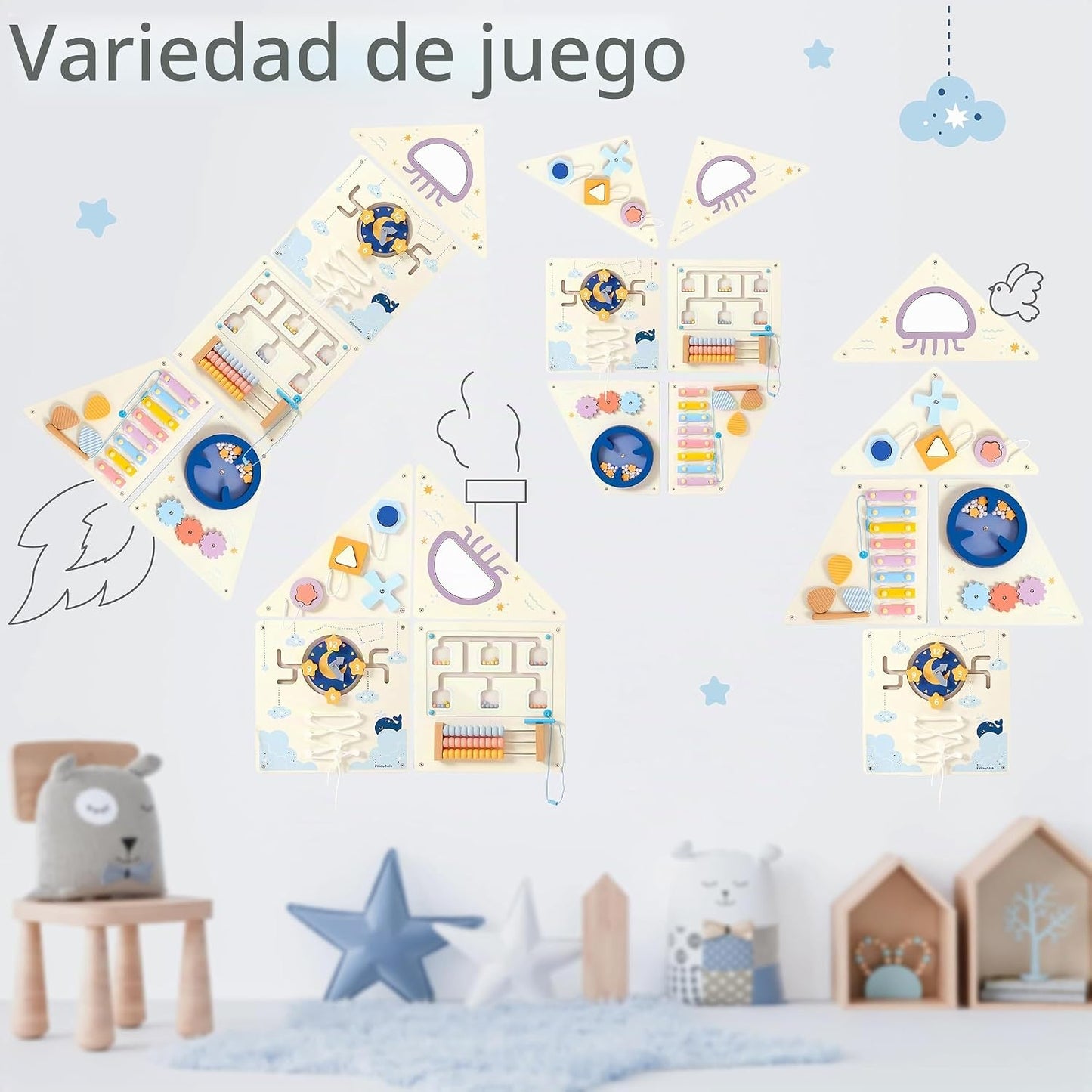 Pillowhale Tangram - Paneles de Tablero Ocupado de Actividades de P...