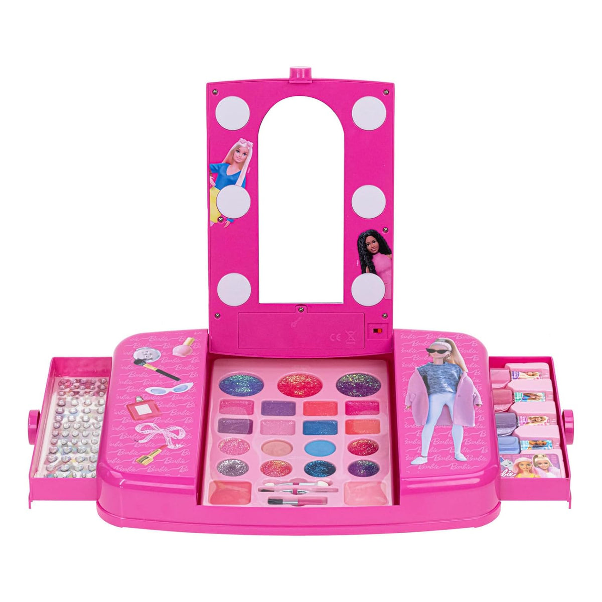 Set de belleza Barbie Beauty Vanity con espejo iluminado, incluye b...
