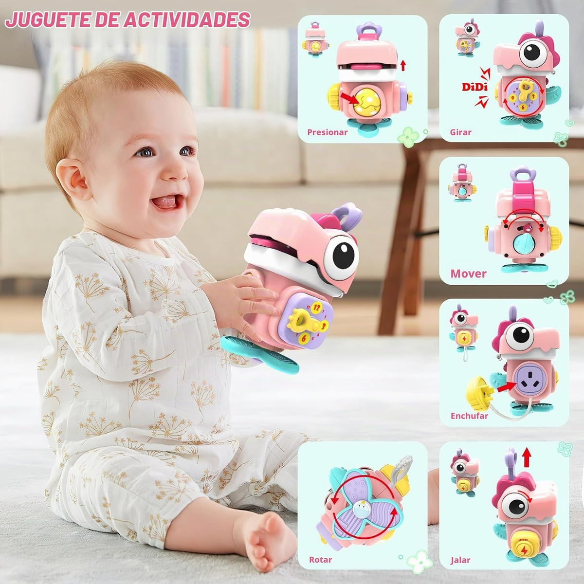 Juguetes 4 en 1 para bebés de 12 meses, regalo educativo sensorial...