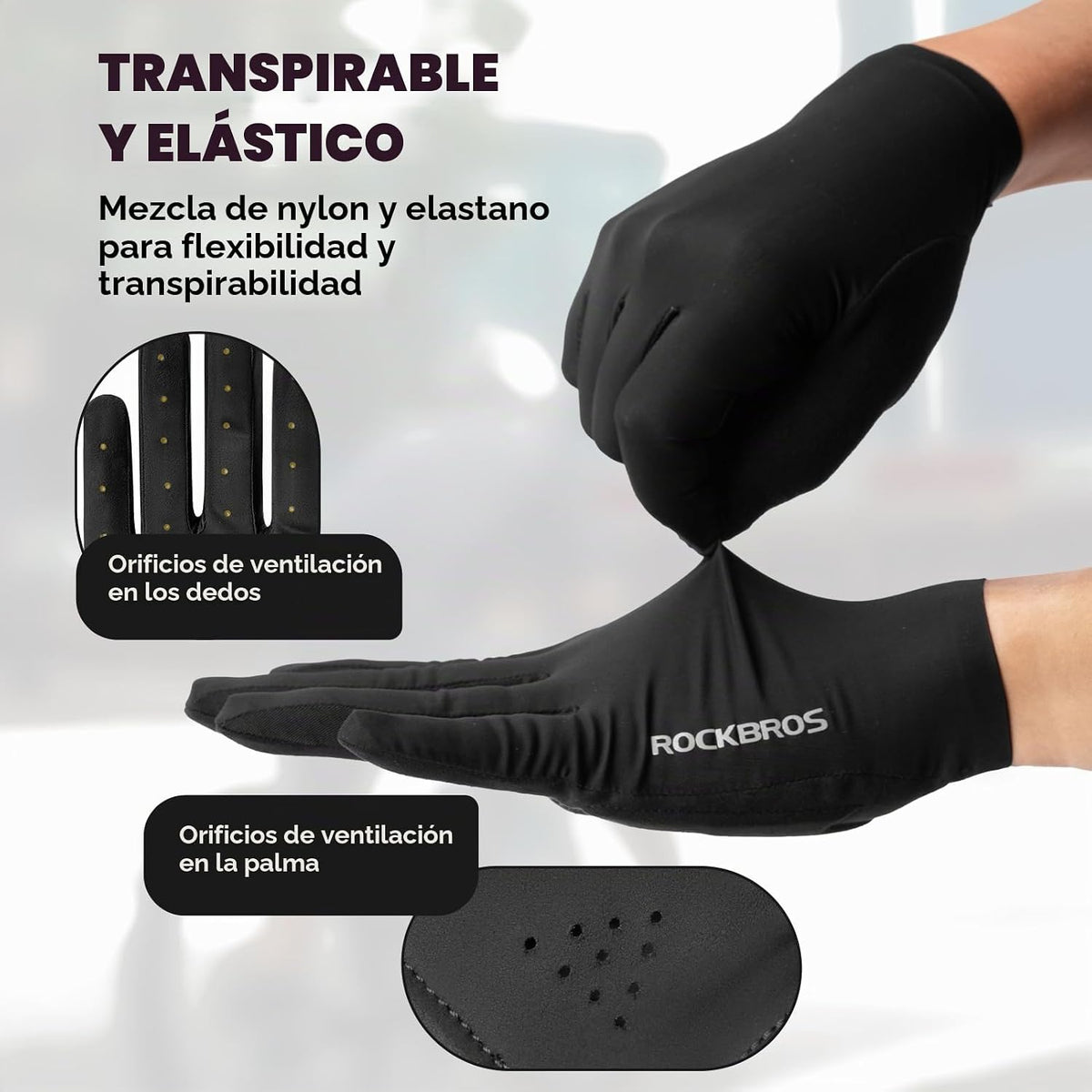 ROCKBROS Guantes de ciclismo para hombres y mujeres, SBR acolchados...