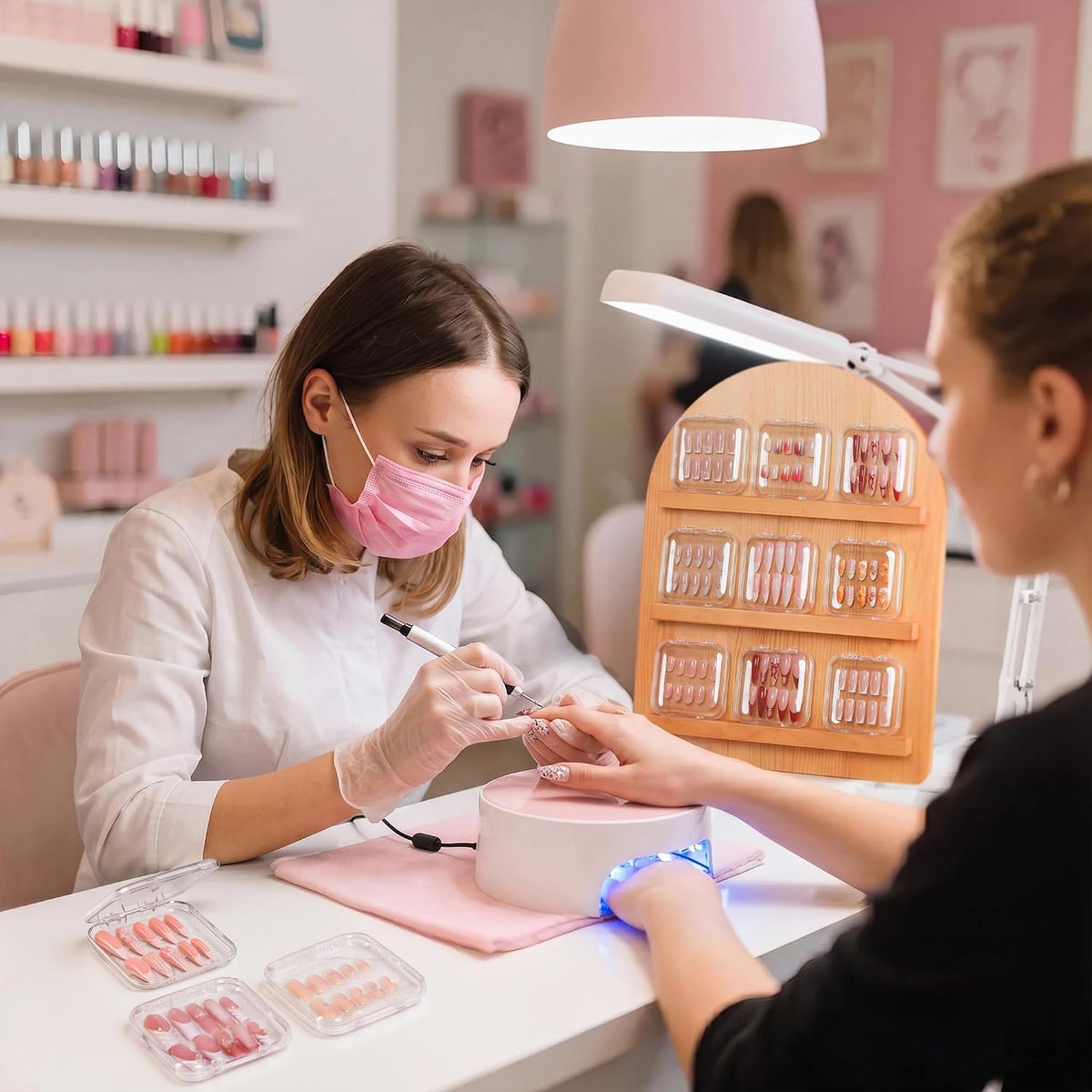 Estuche para uñas a presión de 20 piezas con 60 pestañas adhesivas...