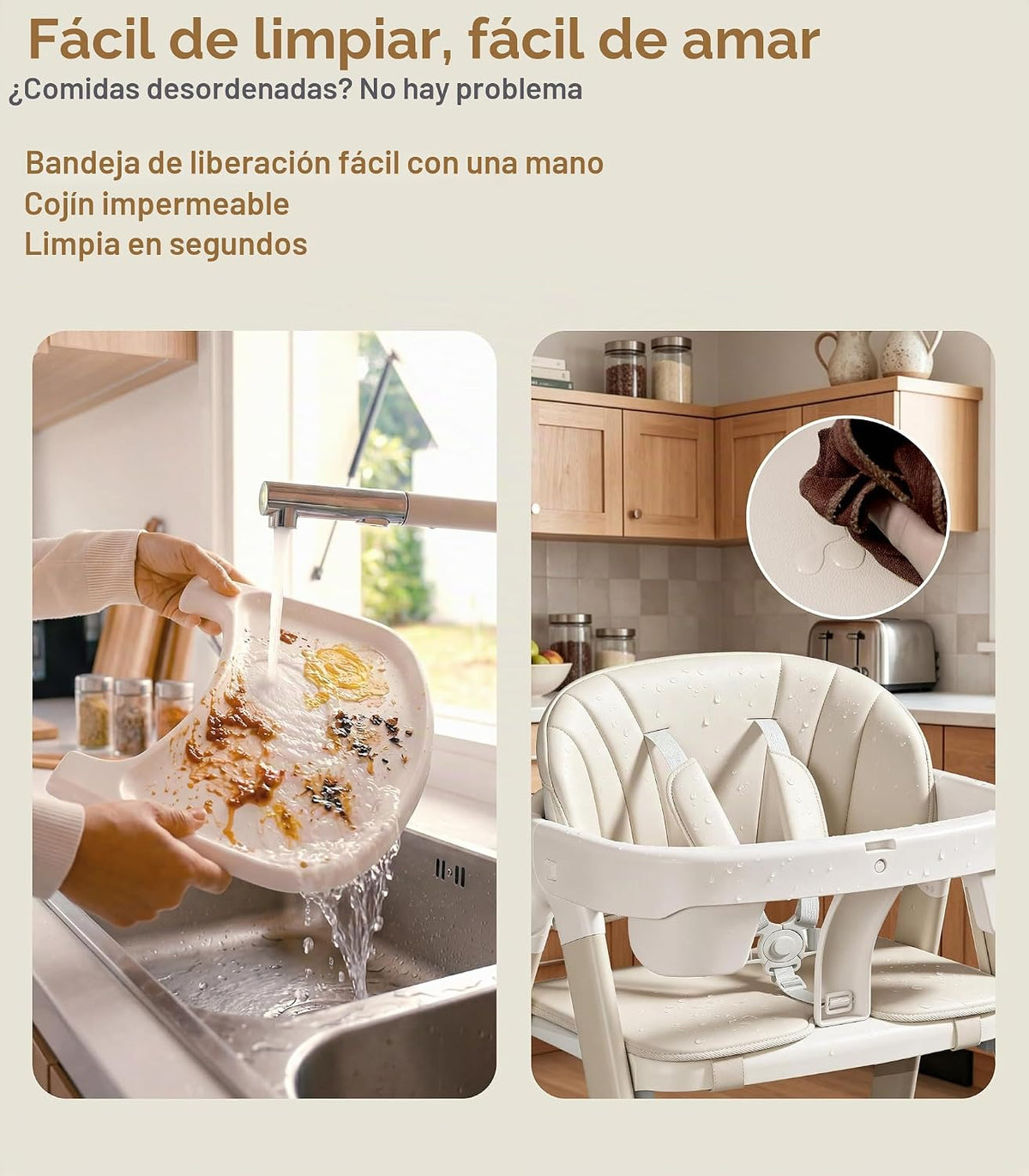 Silla alta plegable para bebé a torre de bebé, taburete para niños,...