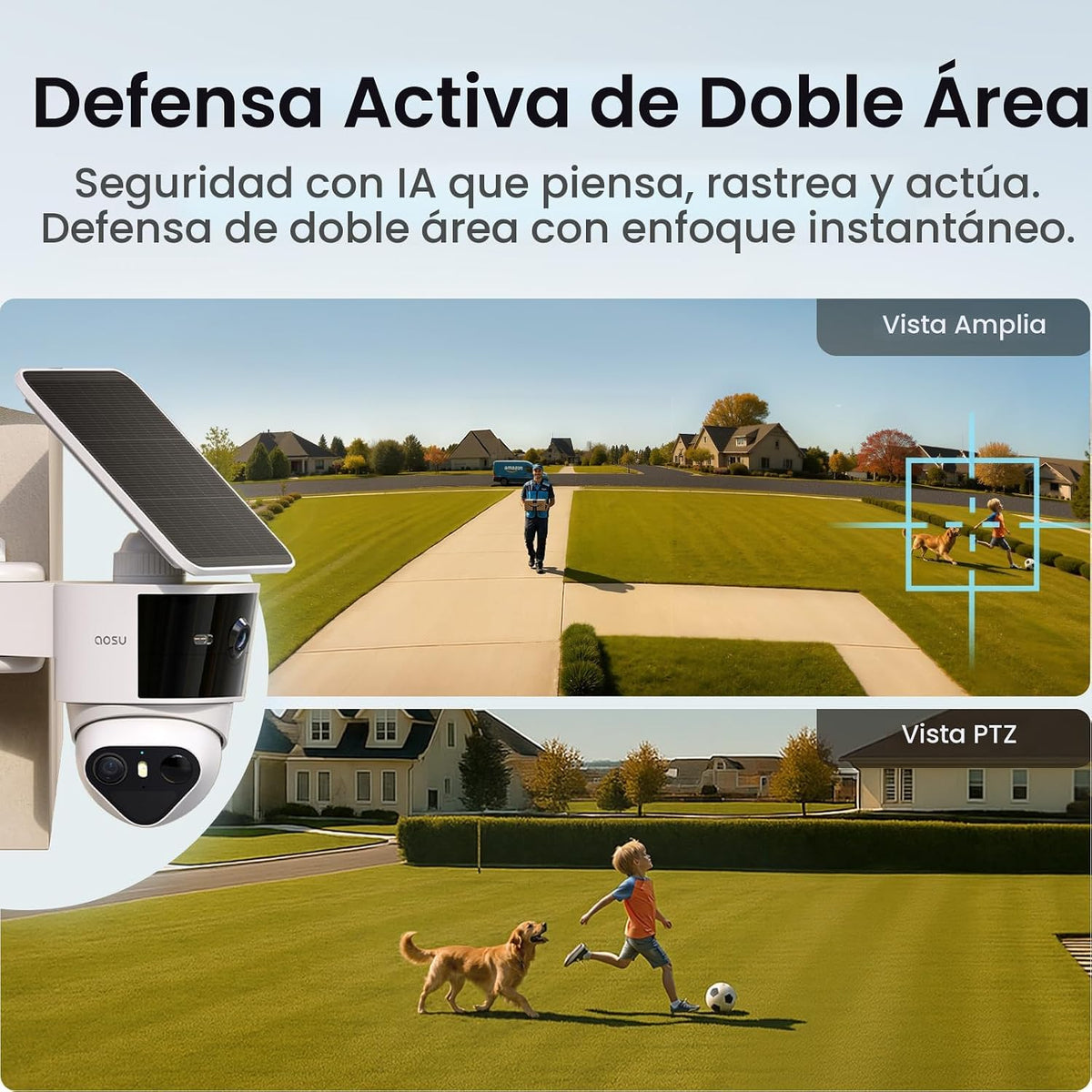 aosu Cámaras de seguridad T2 Pro inalámbricas para exteriores, cáma...