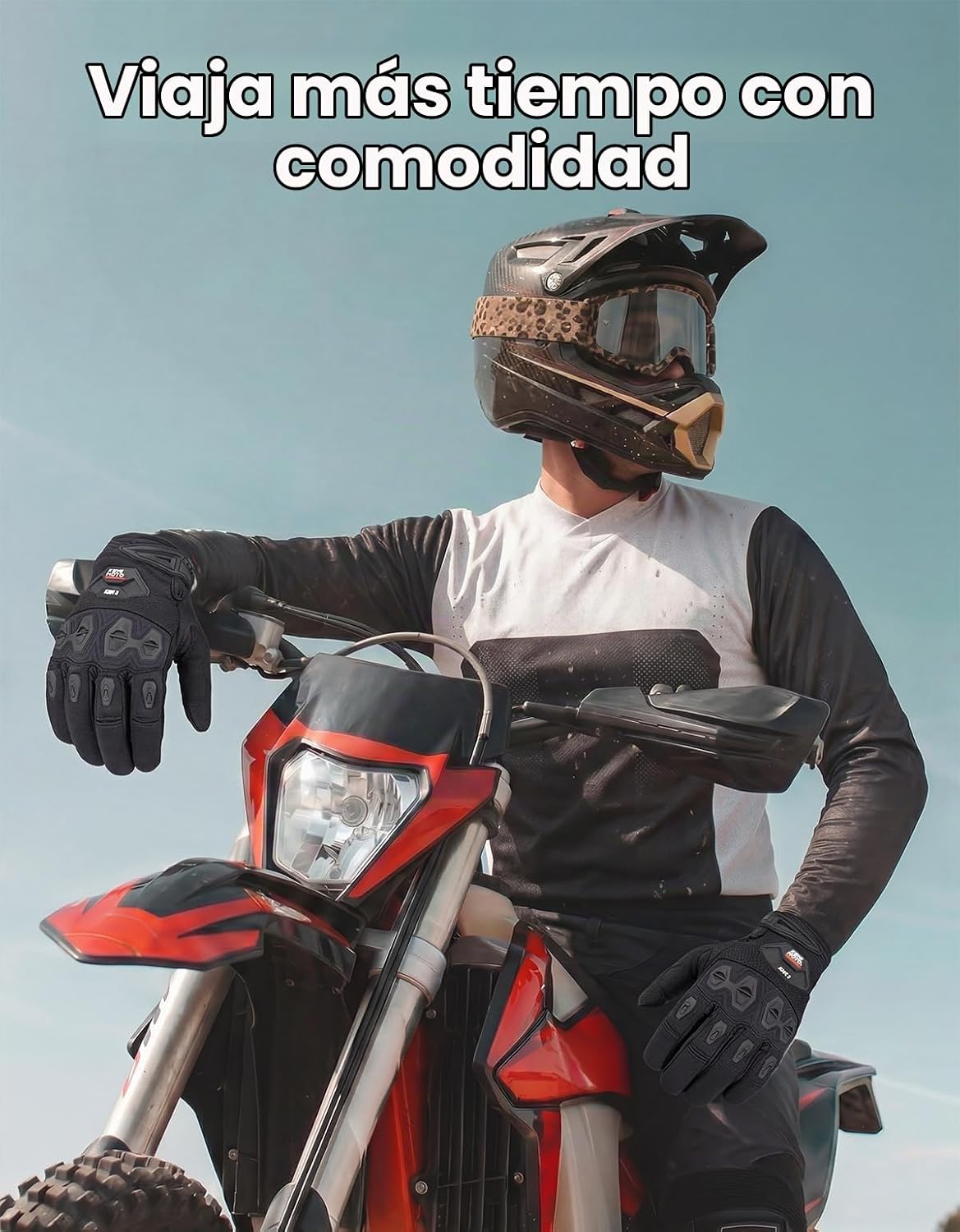 KEMIMOTO - Guantes para bicicleta de tierra para hombres, con panta...