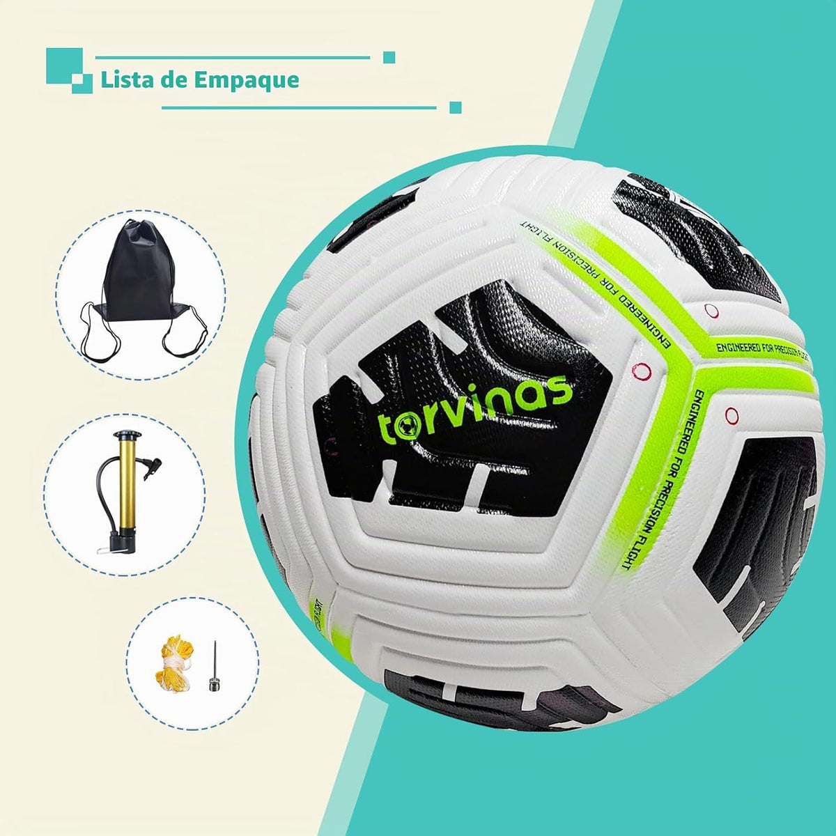 Torvinas Balón de fútbol Tamaño 5,4 \u2013 Piel sintética impermeab...