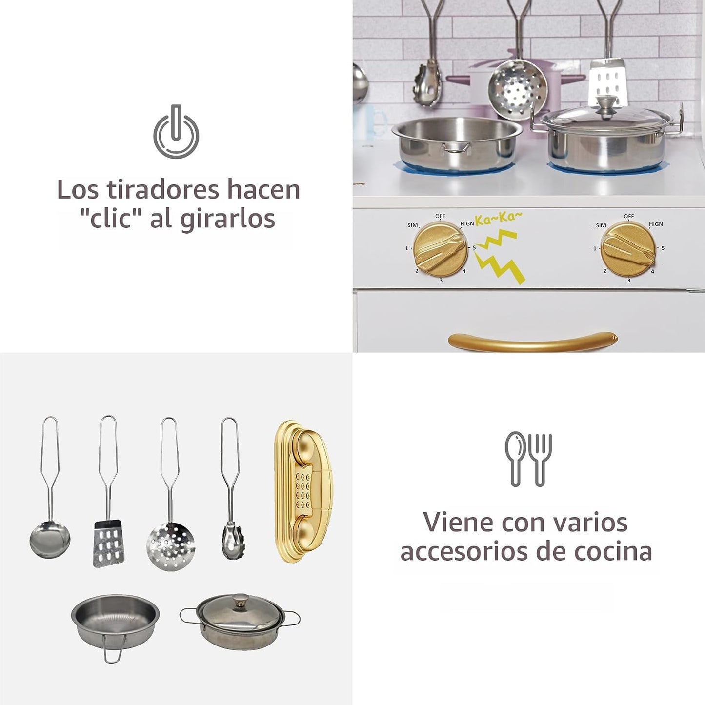 Juguete de Simulación para Niños y Bebés, Set de Juego de Cocina y...