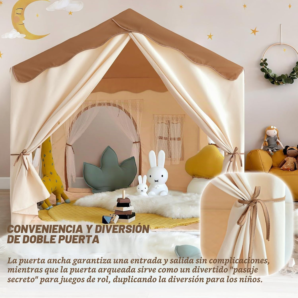 Tienda de campaña de juegos para niños con doble puerta Castillo de...