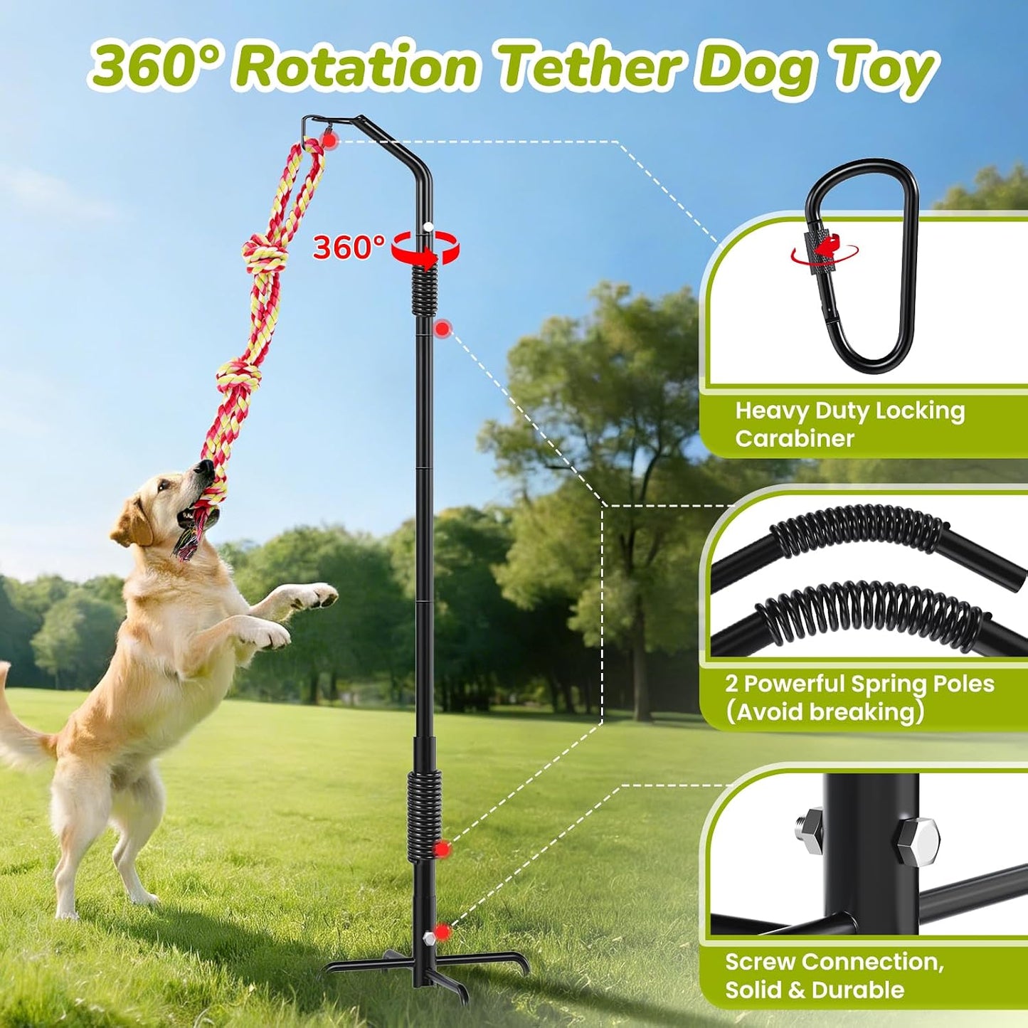 BUFOR Juguete para perros con rotación de 360°, juguete para perros...