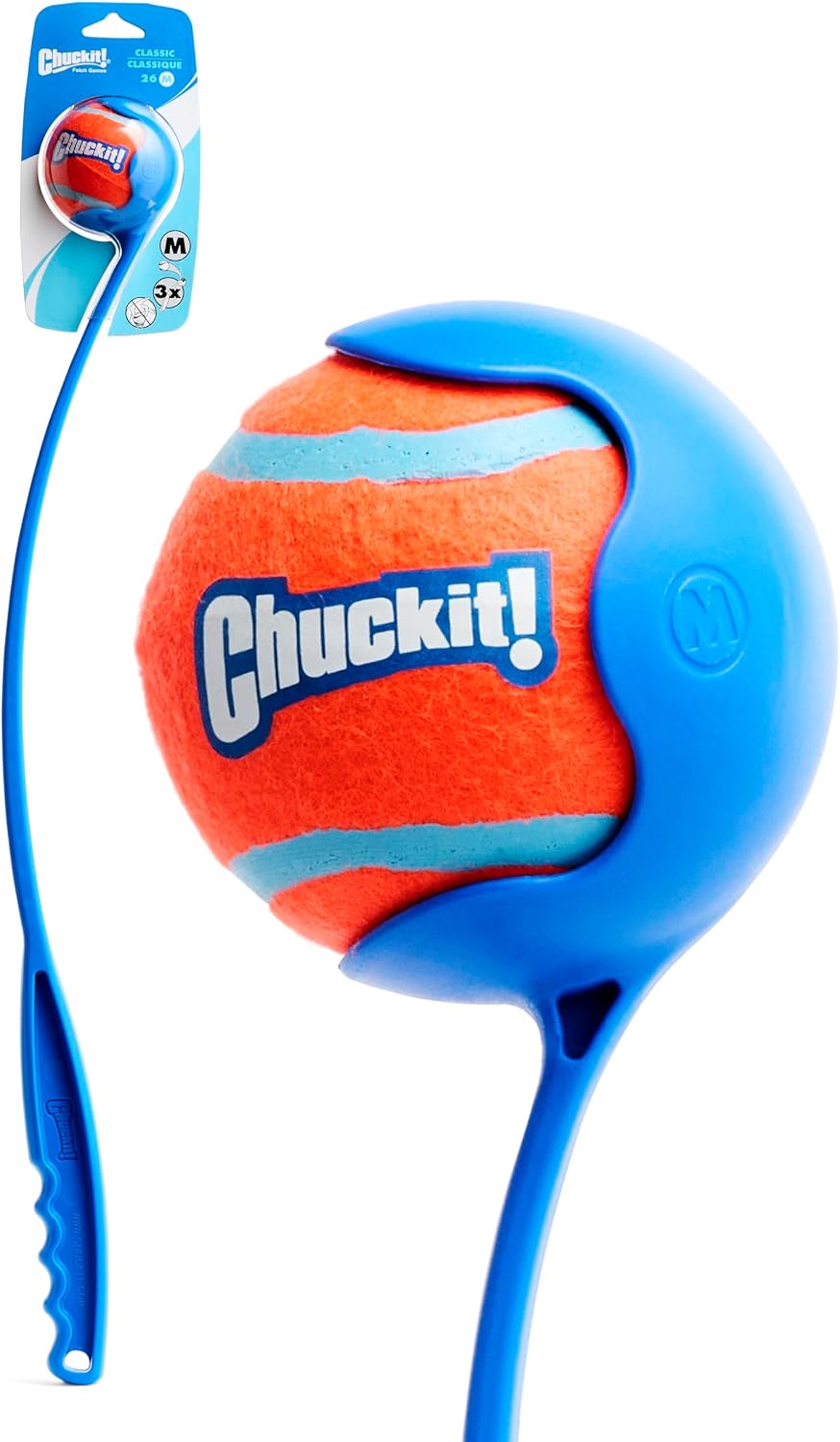 Lanzador de bolas Chuckit! Classic de 26M para perros, mango de 26&...