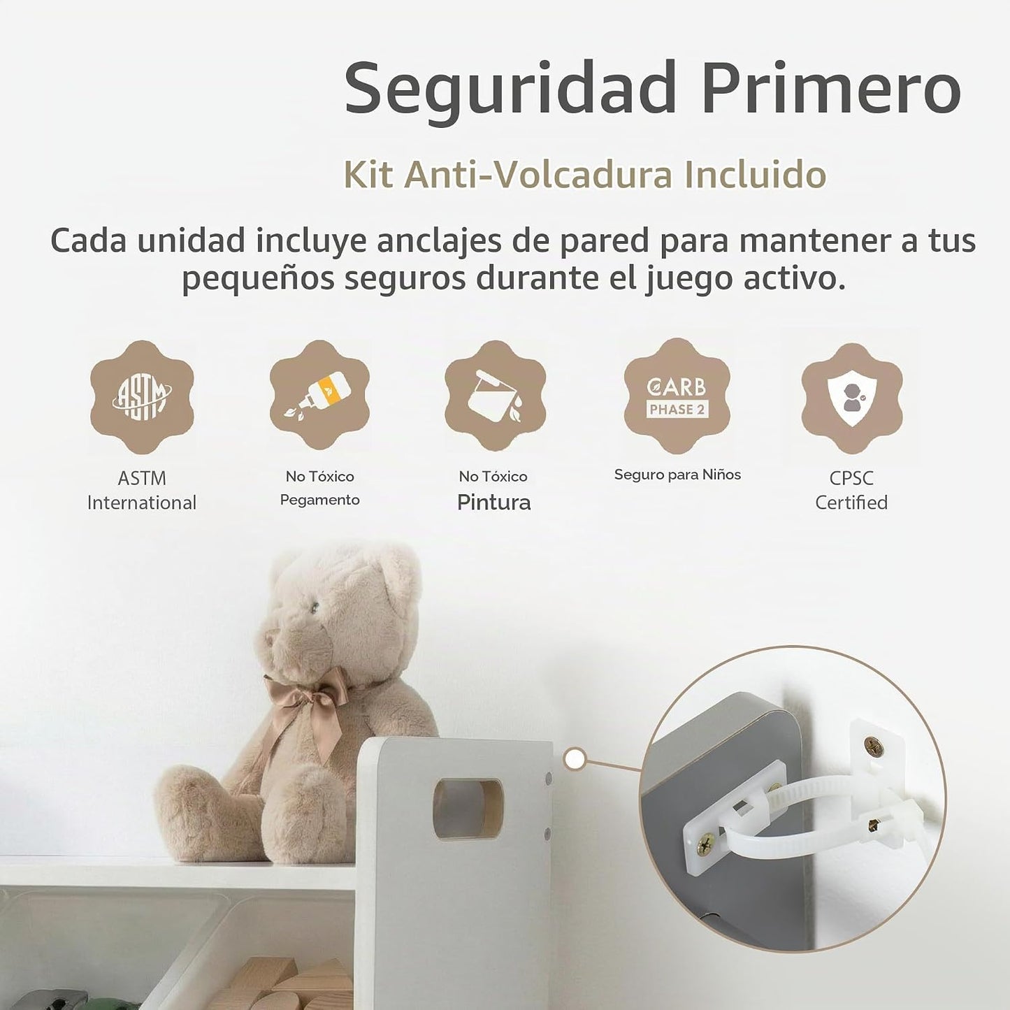 Humble Crew Organizador de juguetes para niños con estante de exhib...