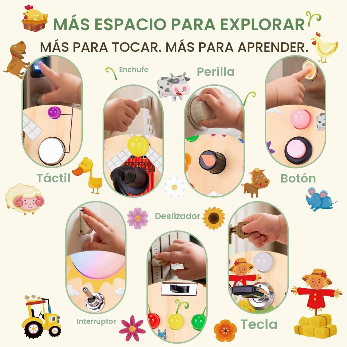 RichBoy Montessori - Tablero de juguete para niños de 1 a 3 años, j...