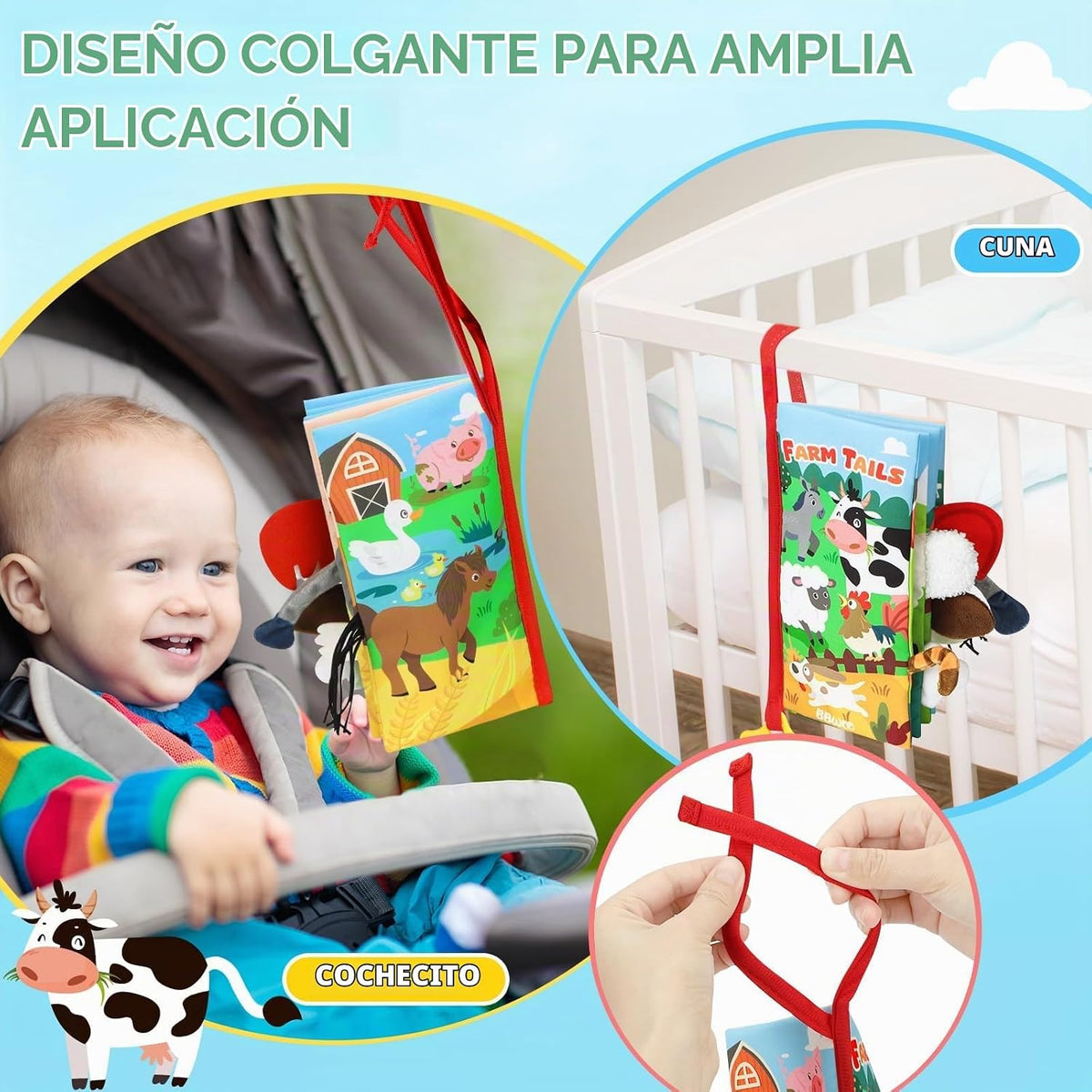 BBWOO Libro suave para bebé, juguete para bebés, regalo de ducha pa...