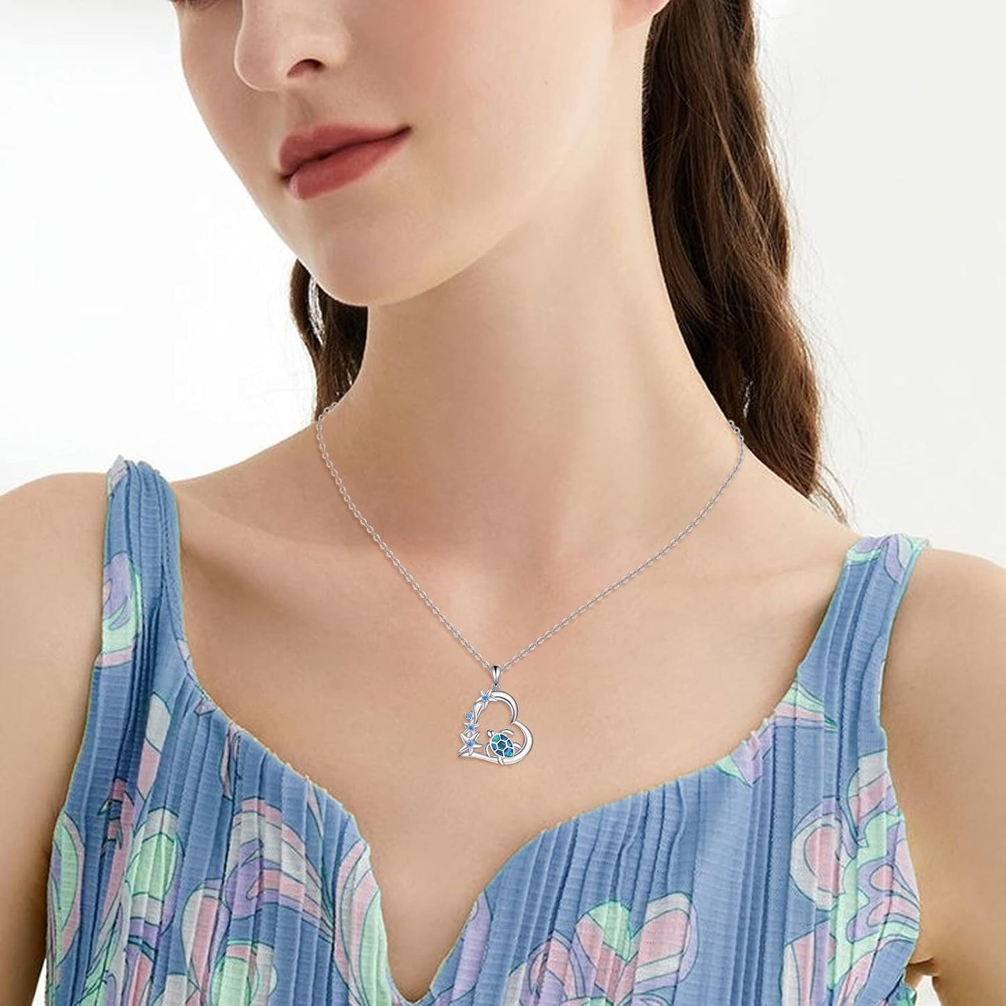 VONALA Collar de plata de ley 925 con dije de sirena, tortuga, ola,...