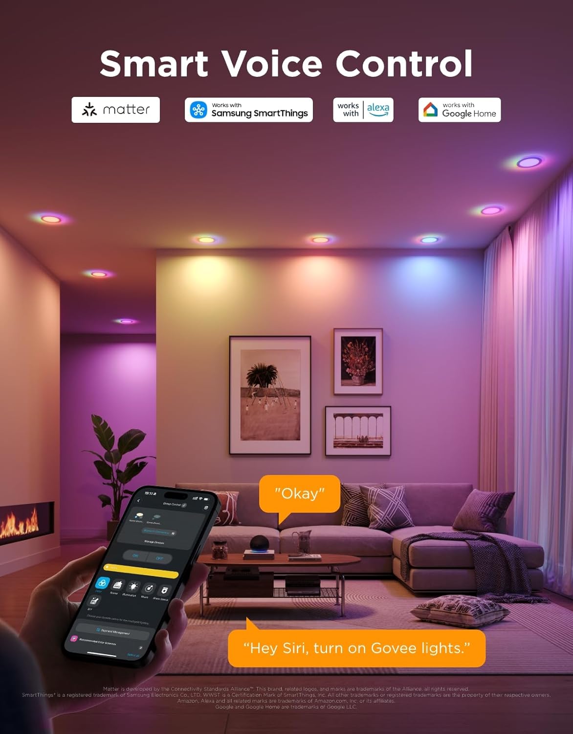 Govee Iluminación empotrable inteligente de 6 pulgadas, luz LED emp...